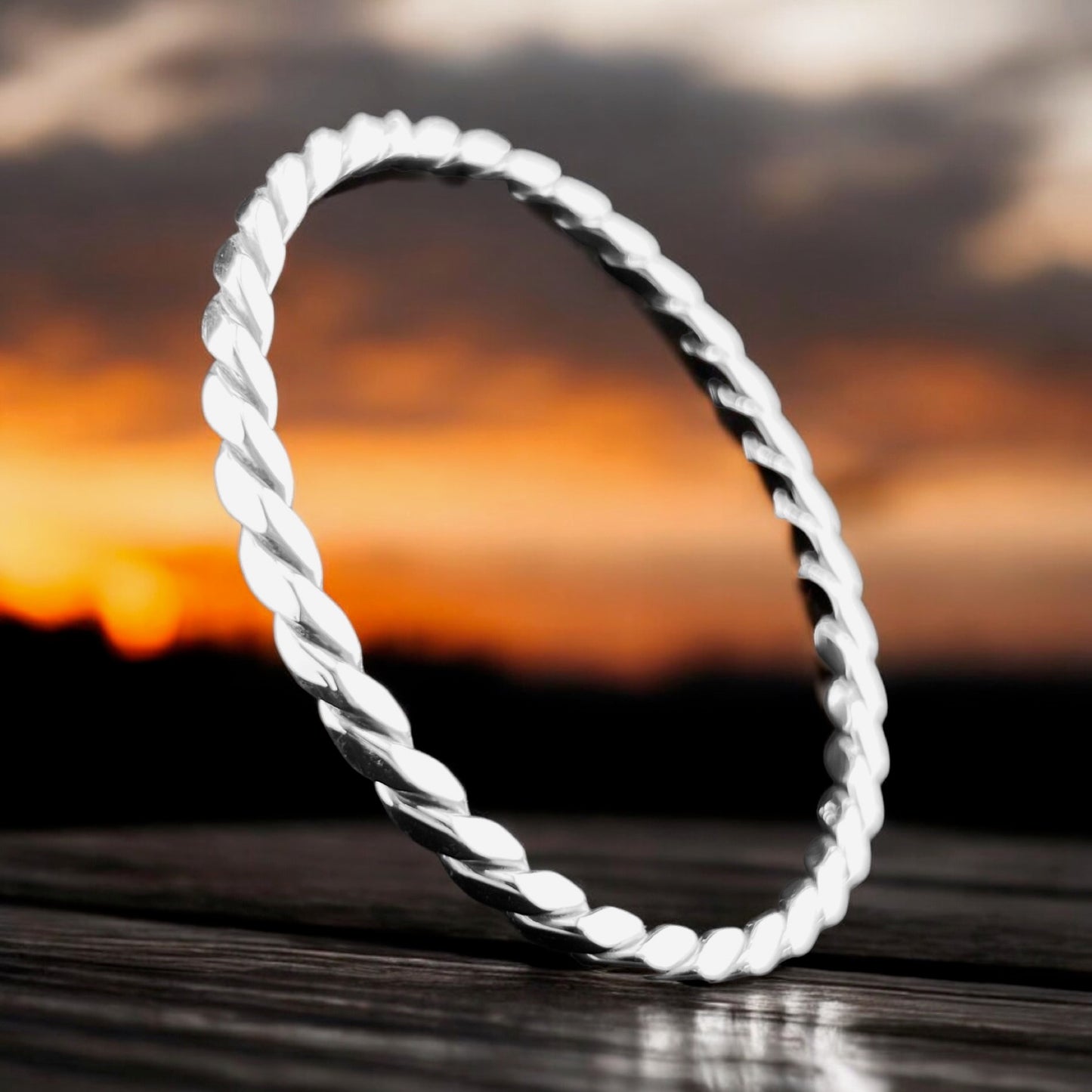 Sterling Silver .925 Bangle Bracelet 70mmx4mm Rope