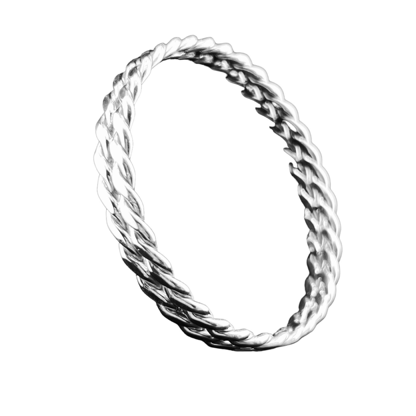 Sterling Silver .925 Bangle Bracelet 70mmx10mm Double Rope