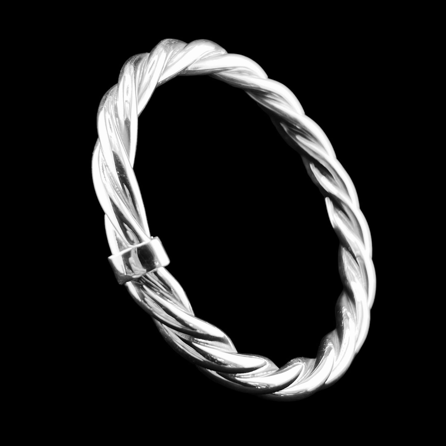 Sterling Silver .925 Bangle Bracelet 80mmx6mm Rope