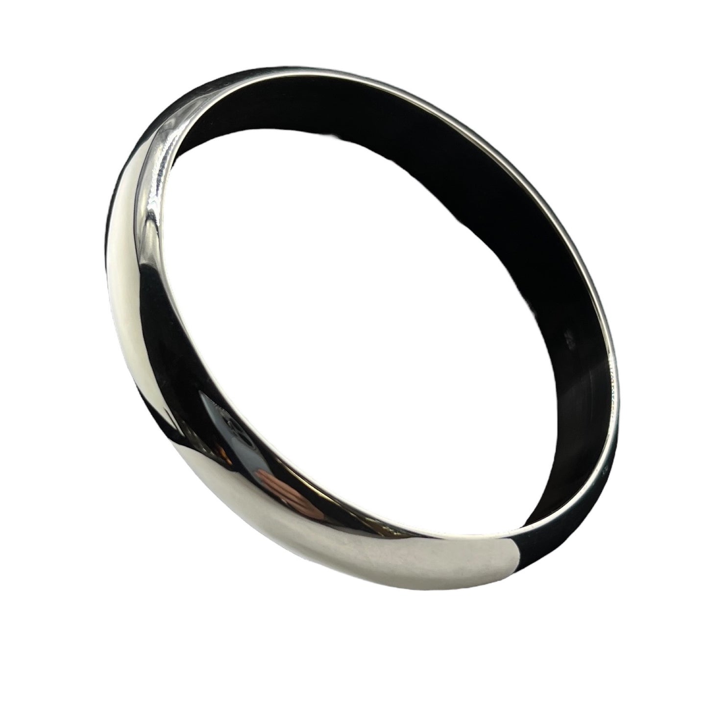 Sterling Silver .925 Bangle Bracelet 67mmx10mm Smooth Rounded