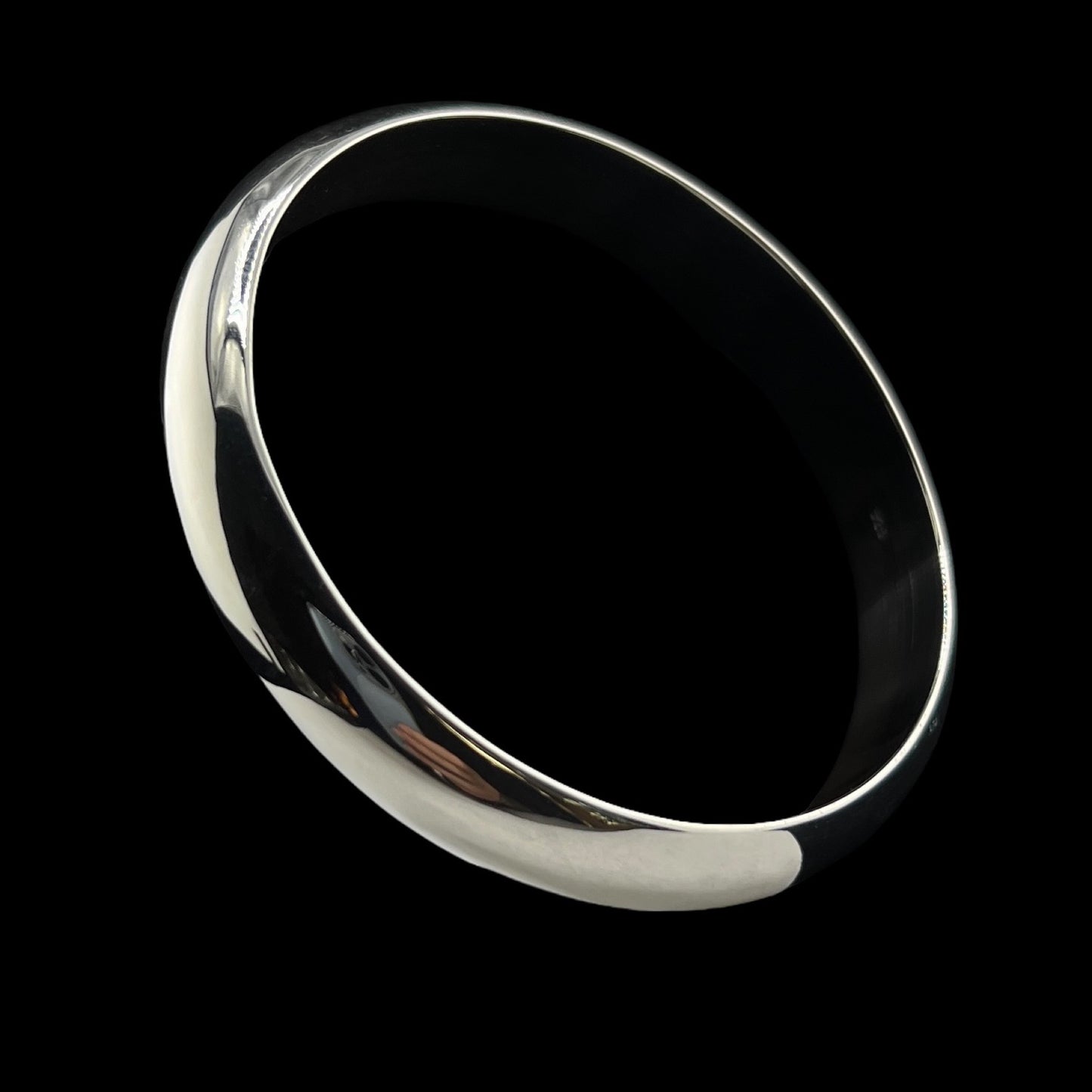 Sterling Silver .925 Bangle Bracelet 67mmx10mm Smooth Rounded