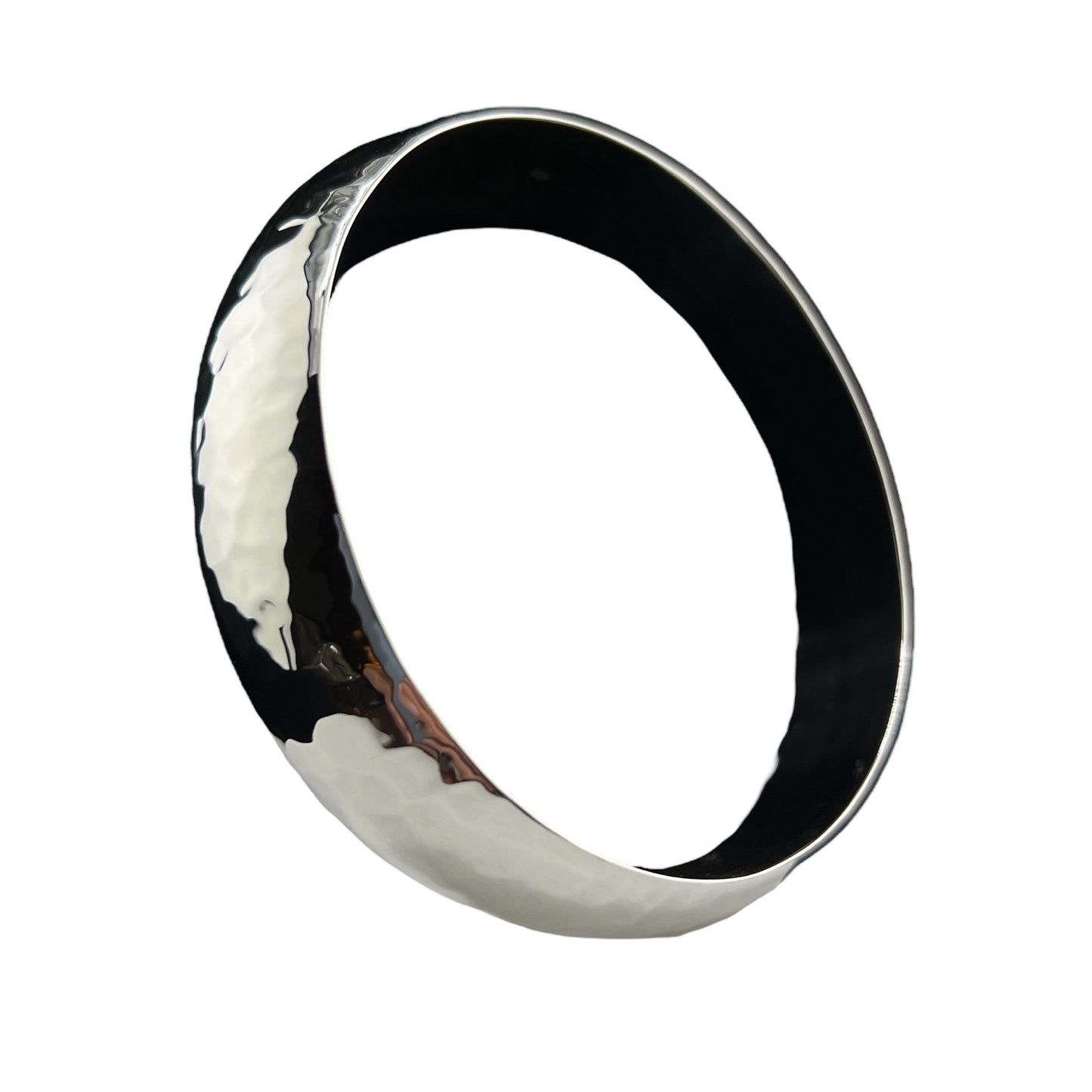 Sterling Silver .925 Bangle Bracelet 65mmx20mm Hammered