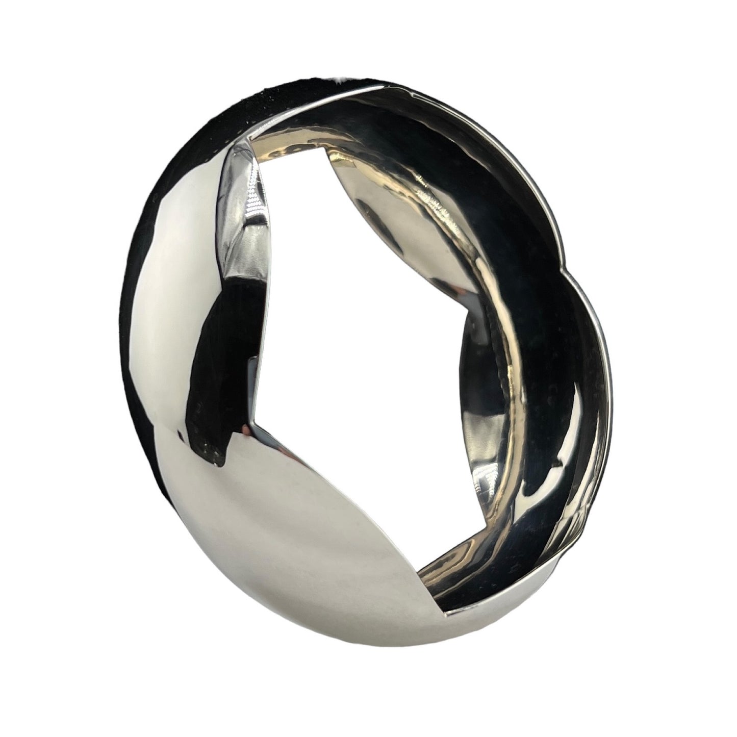 Sterling Silver .925 Bangle Bracelet 70mmx30mm Scaplloped Smooth