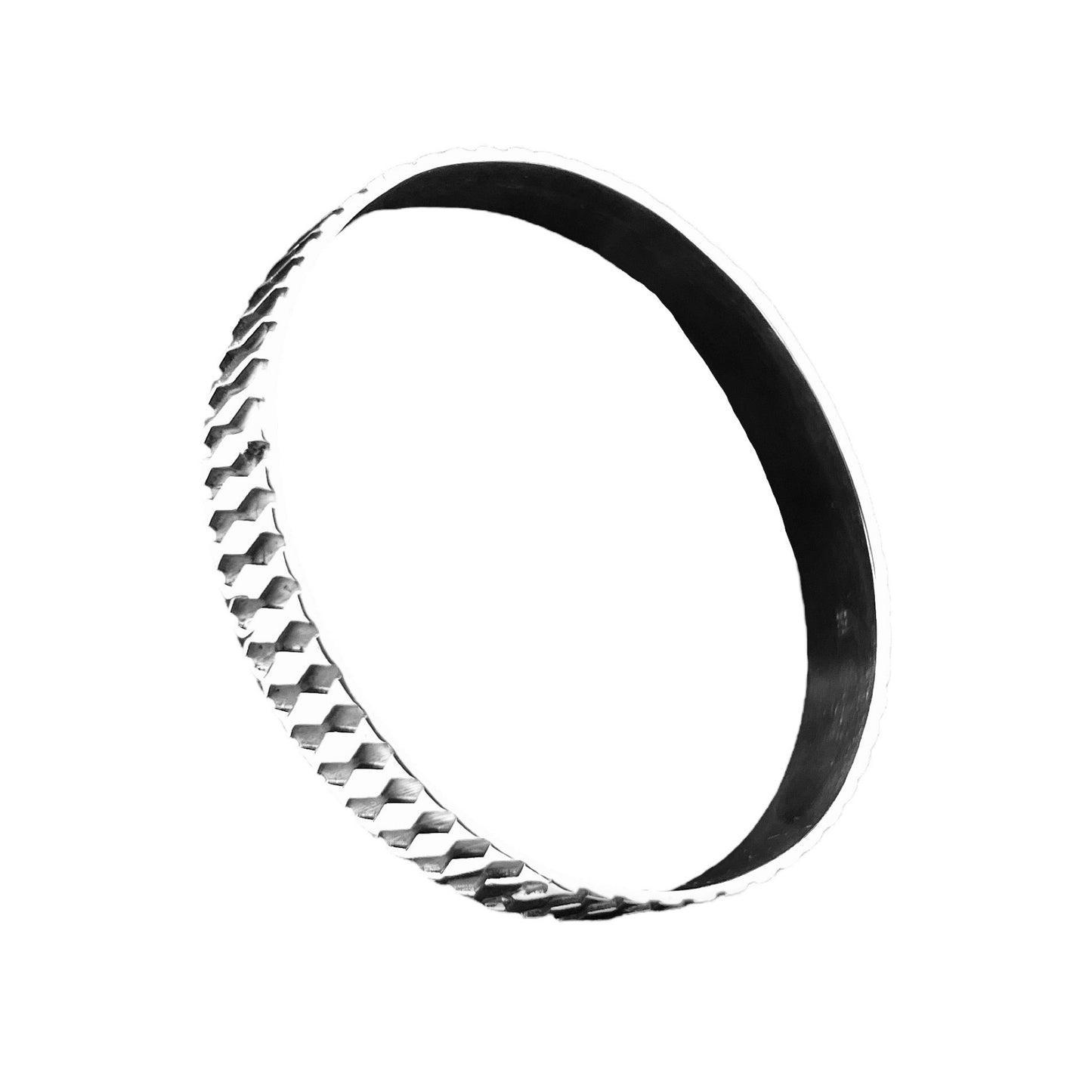 Sterling Silver .925 Bangle Bracelet 65mmx10mm Diamond Pattern