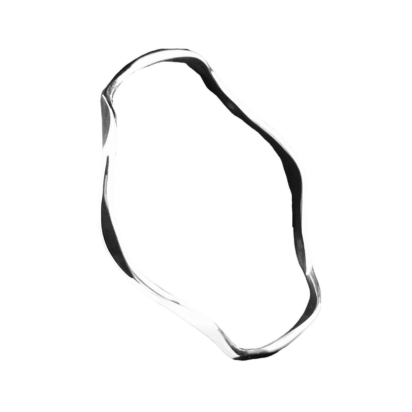 Sterling Silver .925 Bangle Bracelet 65mmx2mm Undulating