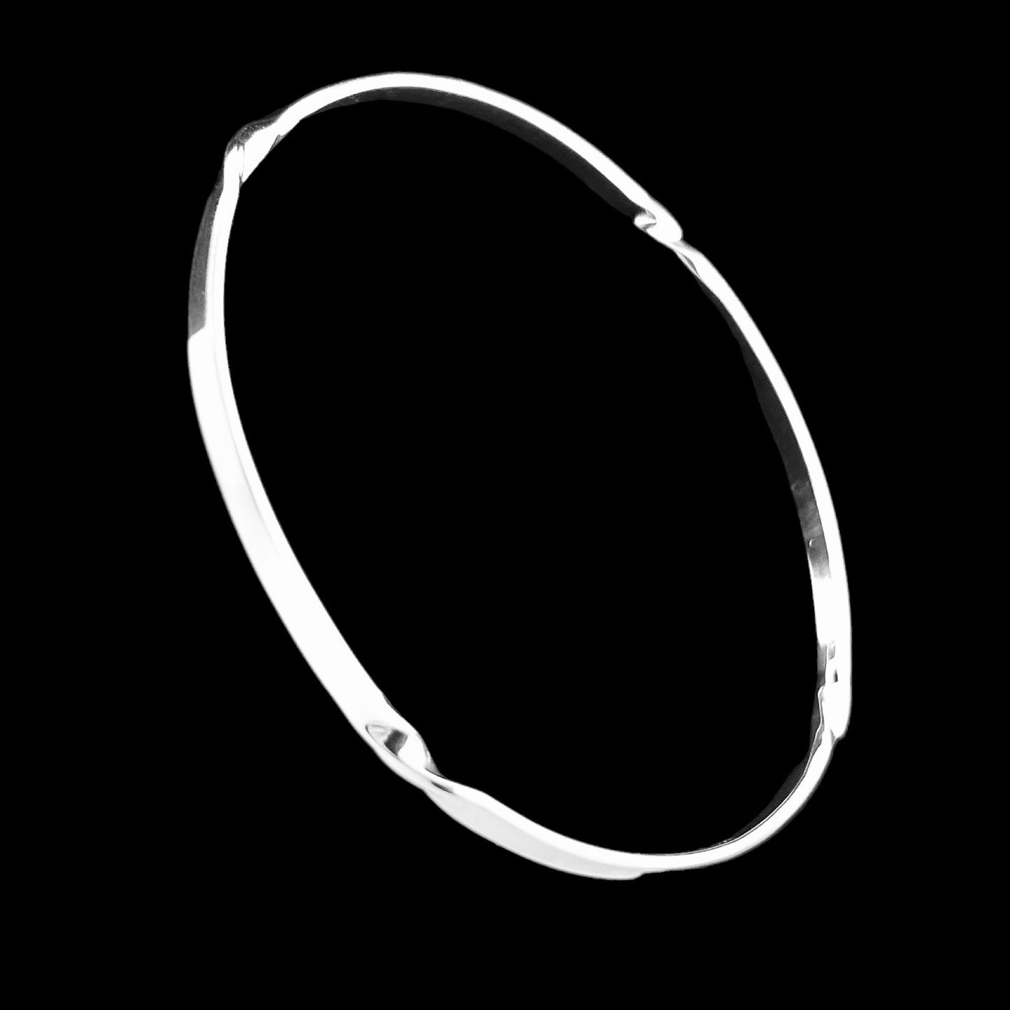 Sterling Silver .925 Bangle Bracelet 65mm with 4 twists
