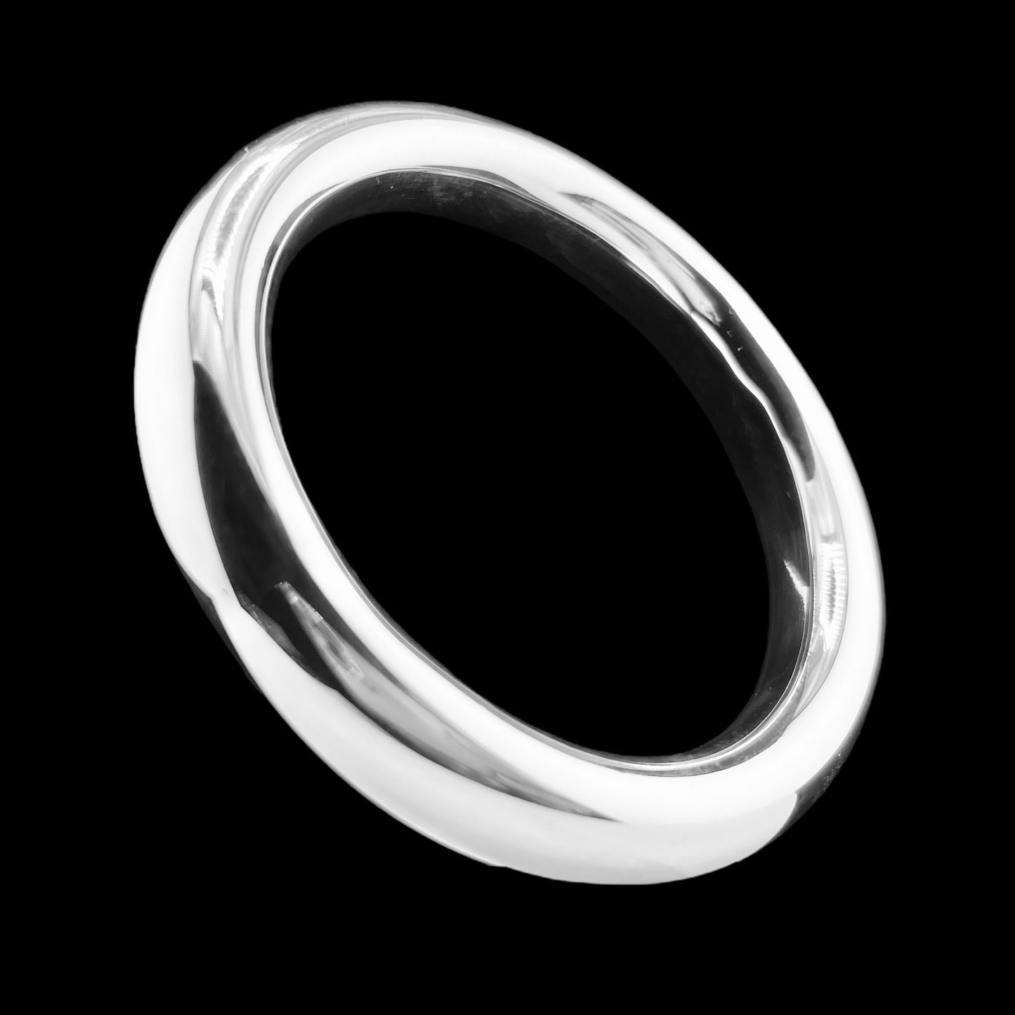 Sterling Silver .925 Bangle Bracelet 80mmx10mm Round Smooth