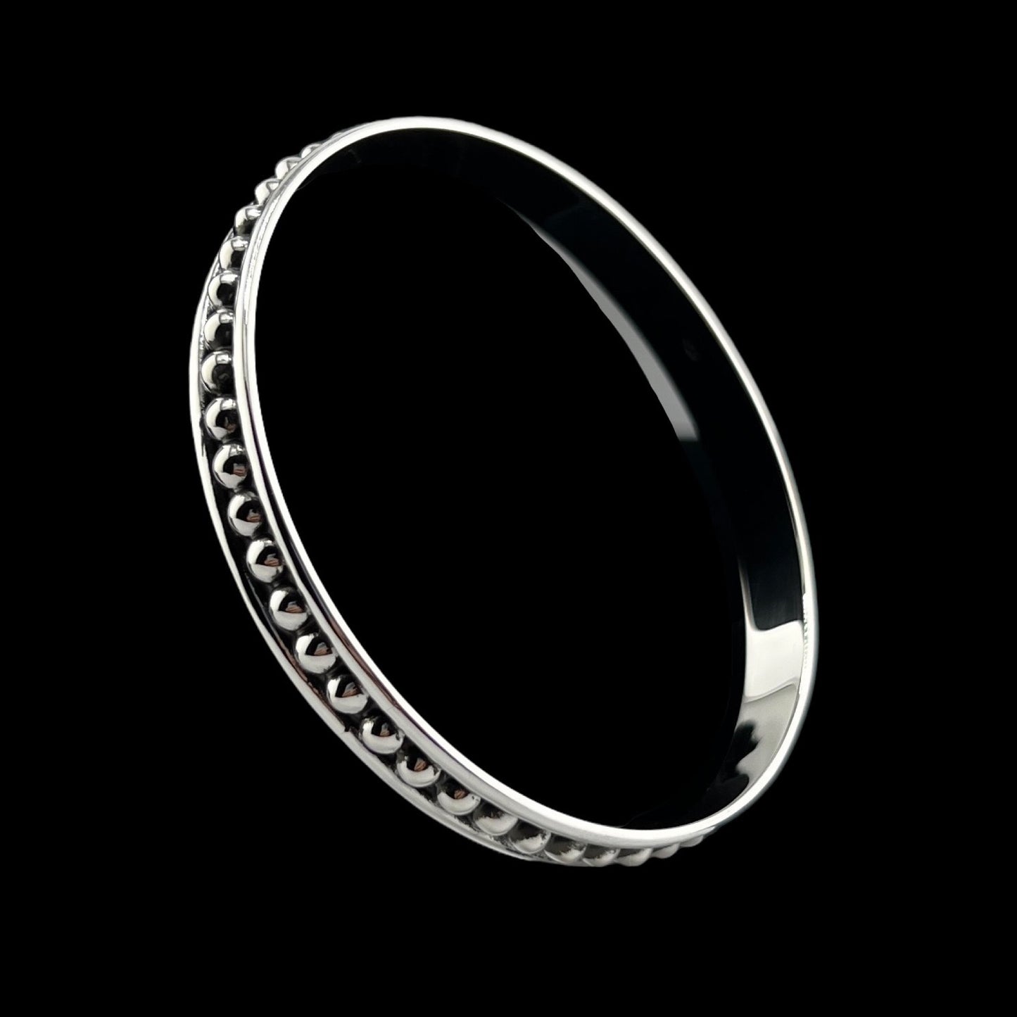 Sterling Silver .925 Bangle Bracelet 70mmx6mm Bolitas
