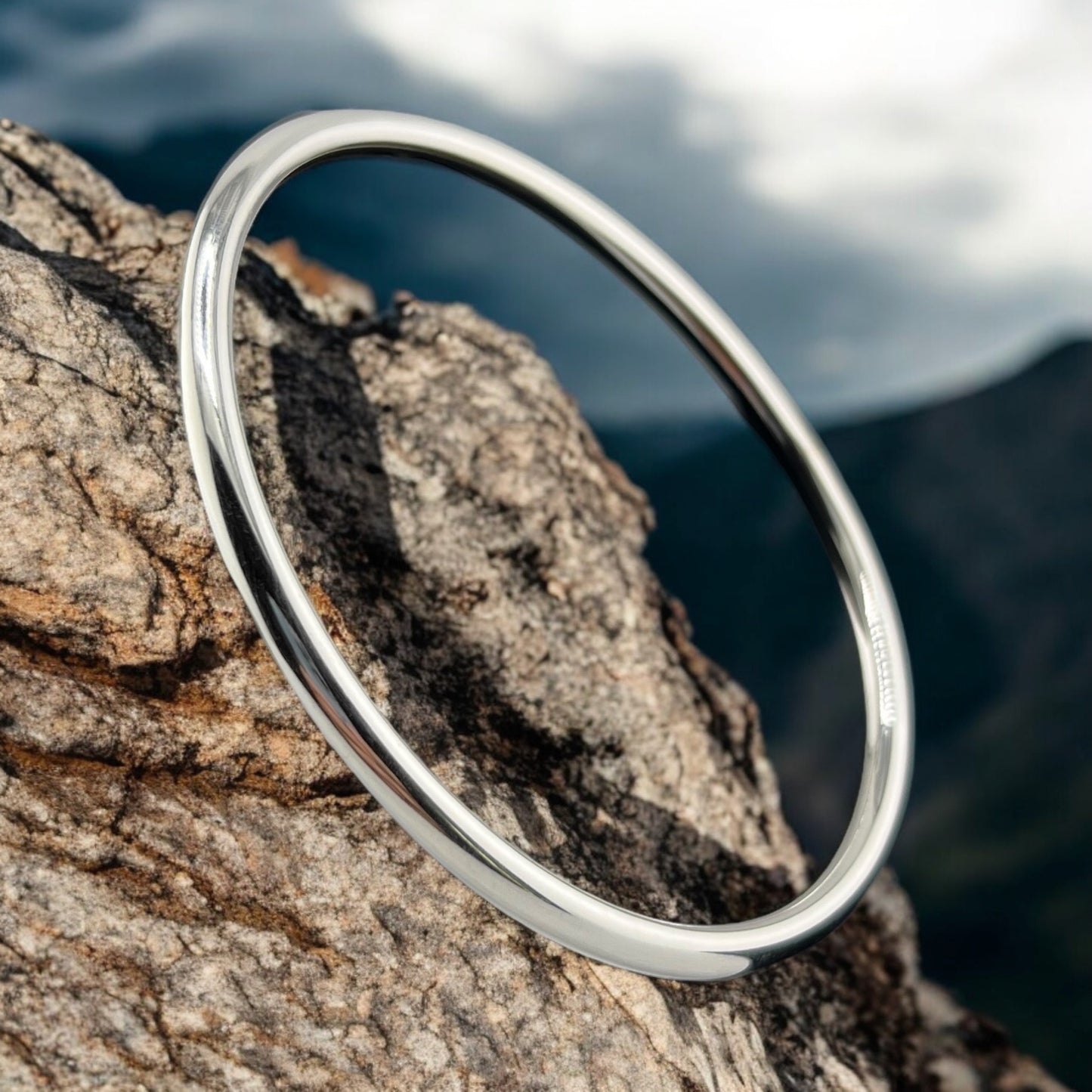 Sterling Silver .925 Bangle Bracelet 70mmx2mm Smooth