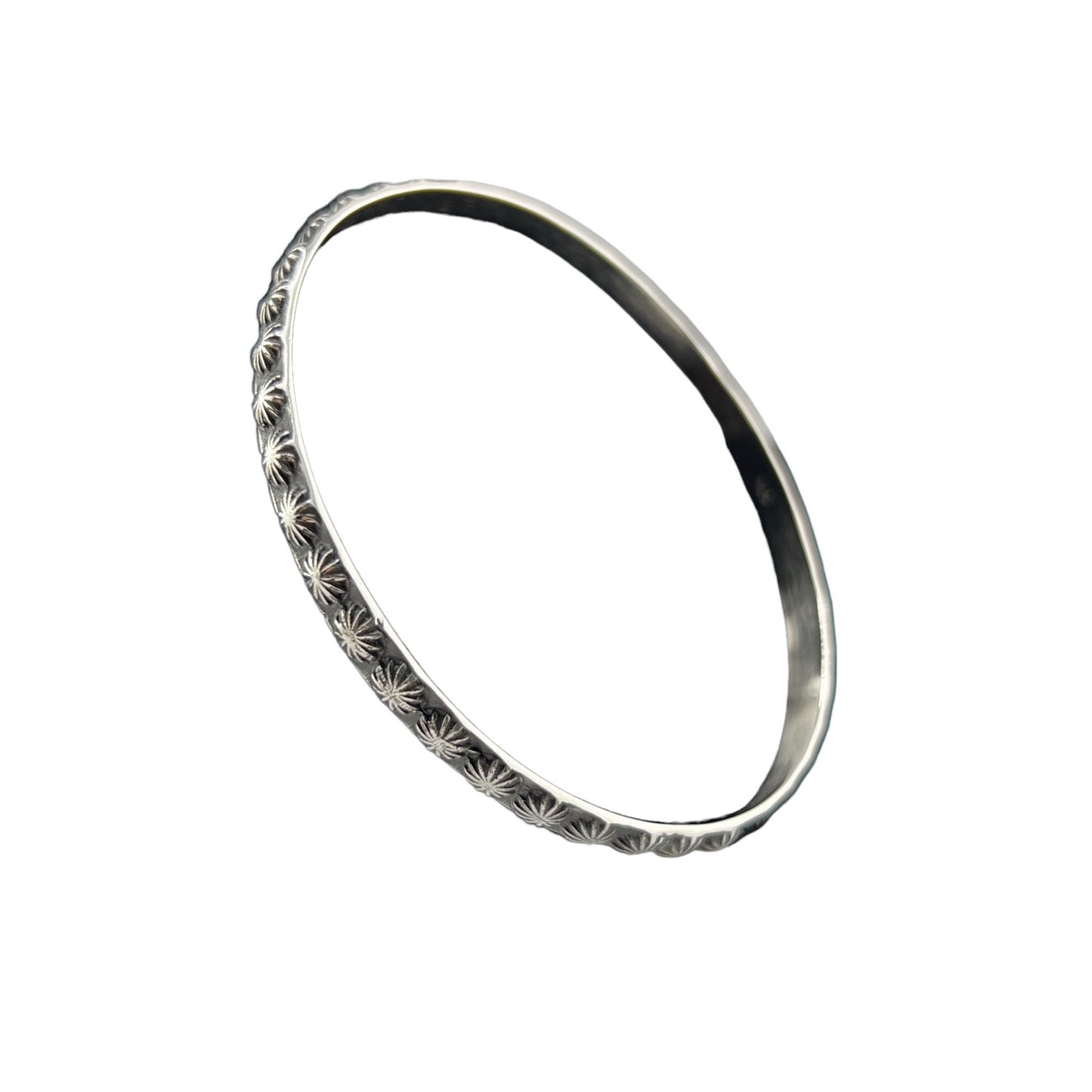 Sterling Silver .925 Bangle Bracelet 65mmx3mm Bolita Sun