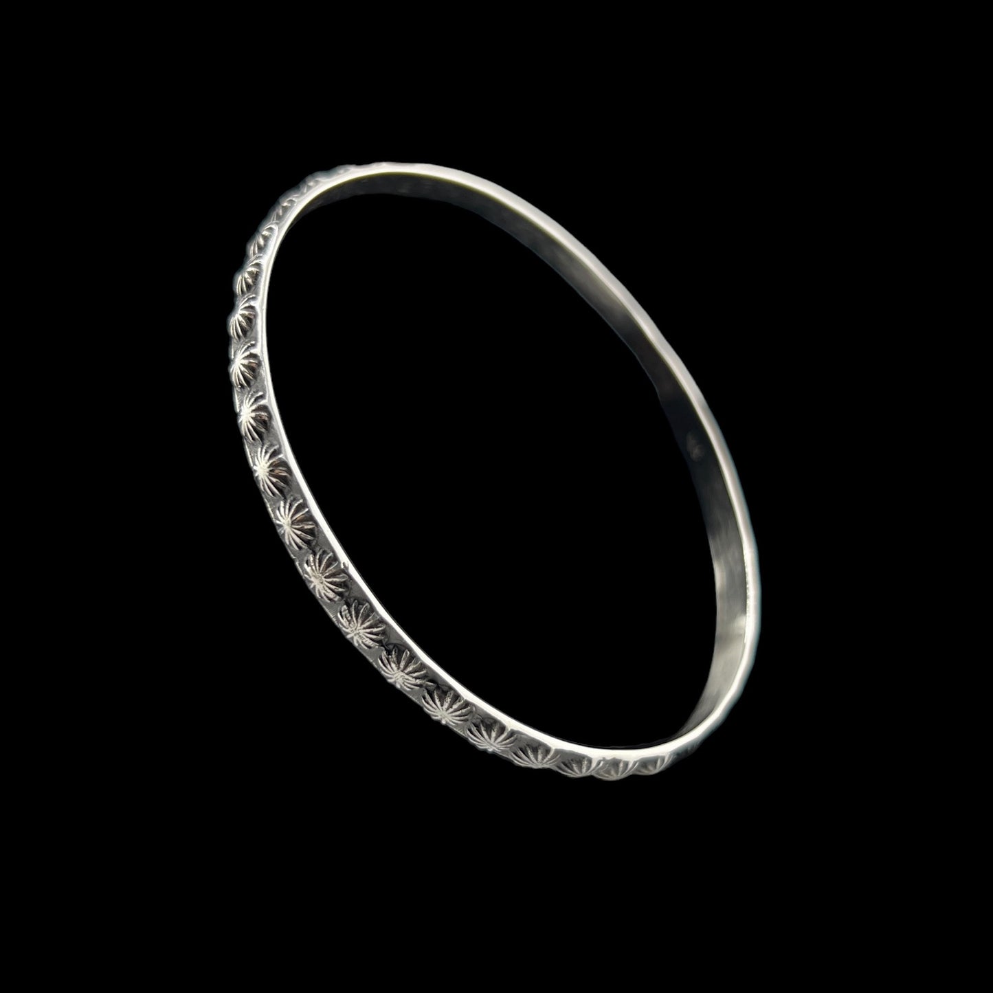 Sterling Silver .925 Bangle Bracelet 65mmx3mm Bolita Sun