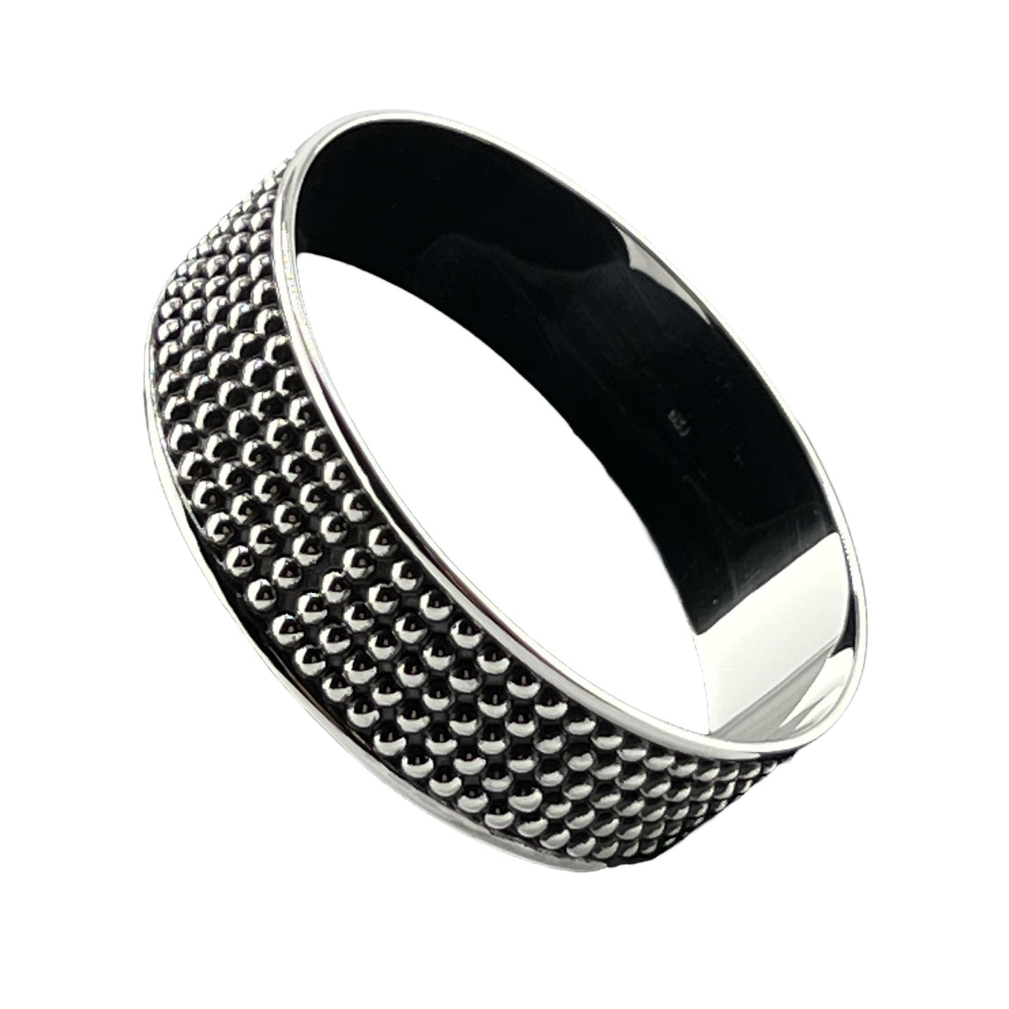 Sterling Silver .925 Bangle Bracelet 65mmx20mm Bolitas