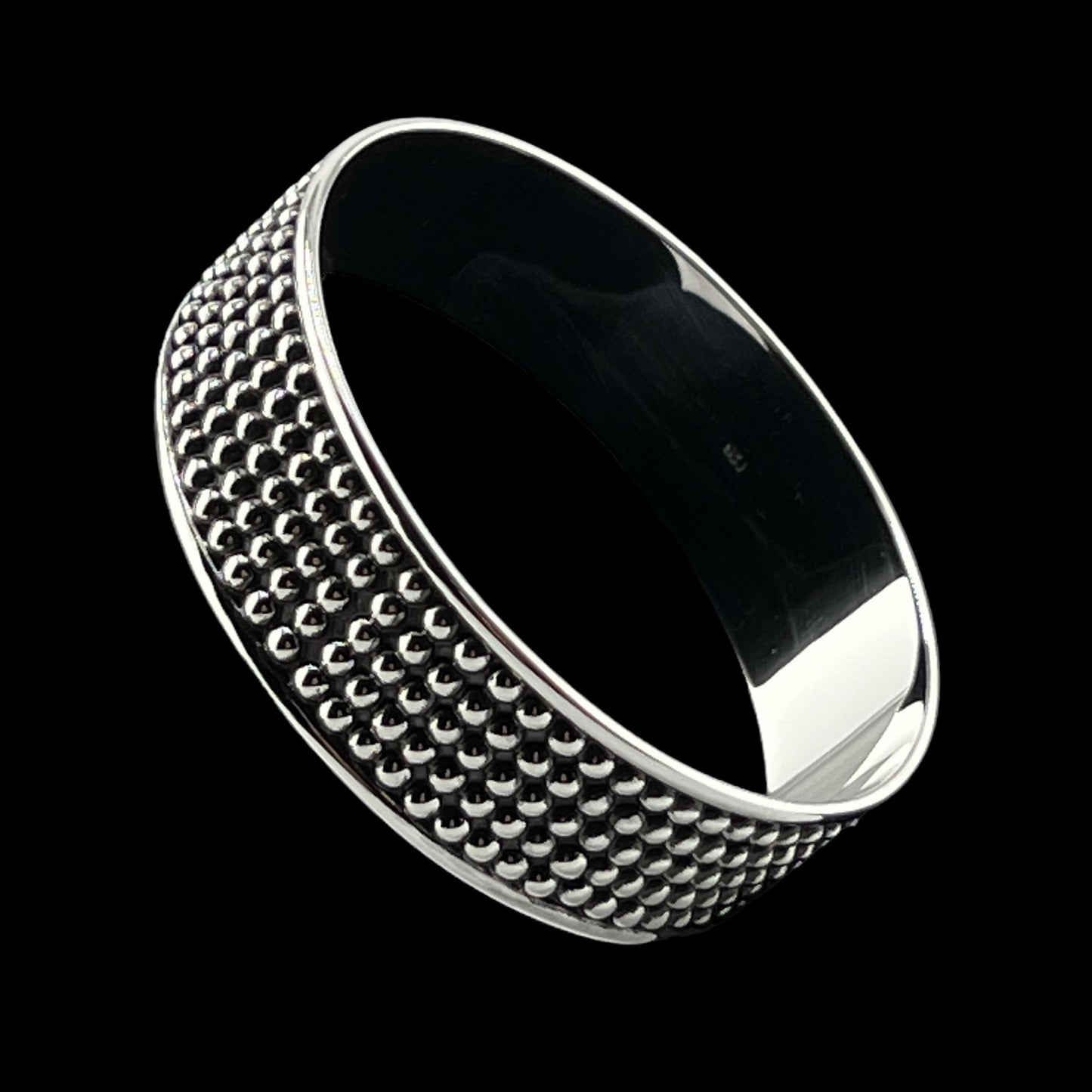 Sterling Silver .925 Bangle Bracelet 65mmx20mm Bolitas