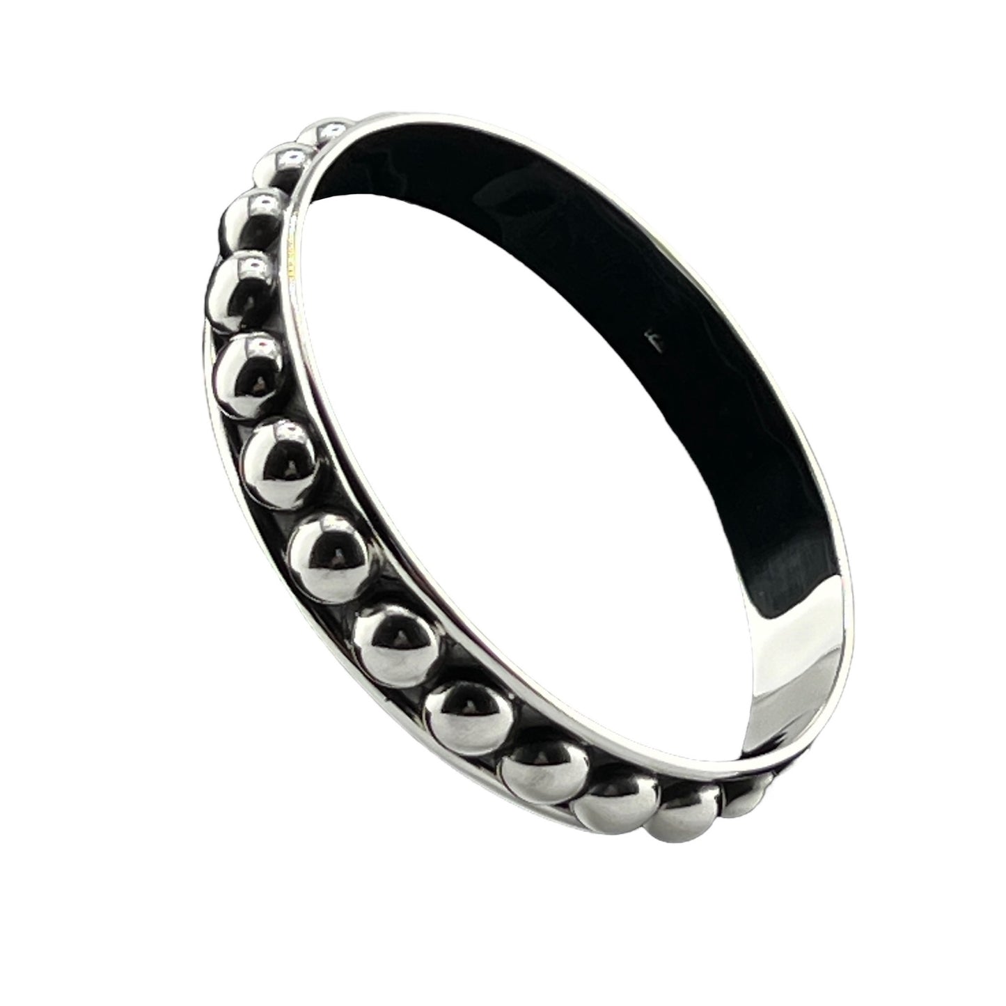 Sterling Silver .925 Bangle Bracelet 65mmx12mm Bolitas