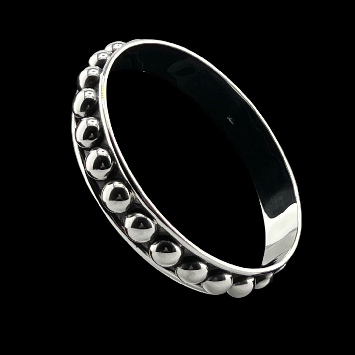 Sterling Silver .925 Bangle Bracelet 65mmx12mm Bolitas
