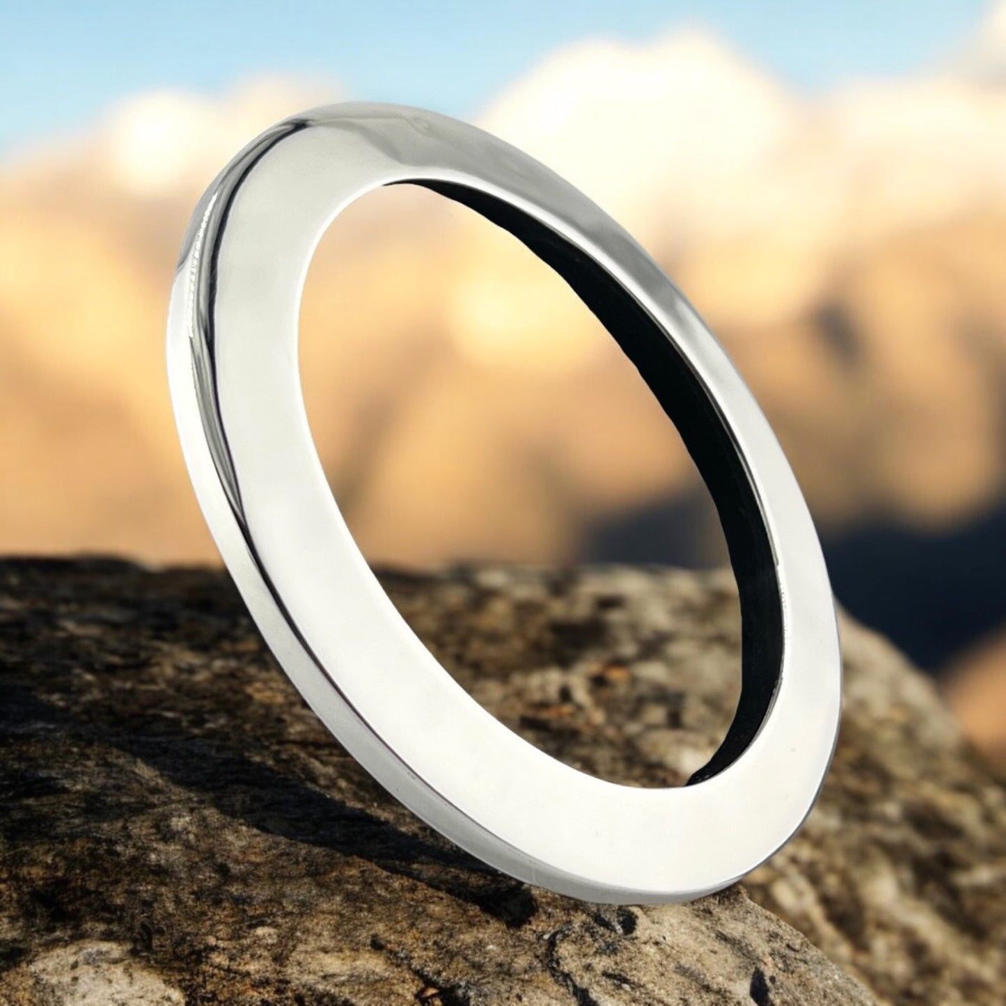 Sterling Silver .925 Bangle Bracelet 65mmx5mm