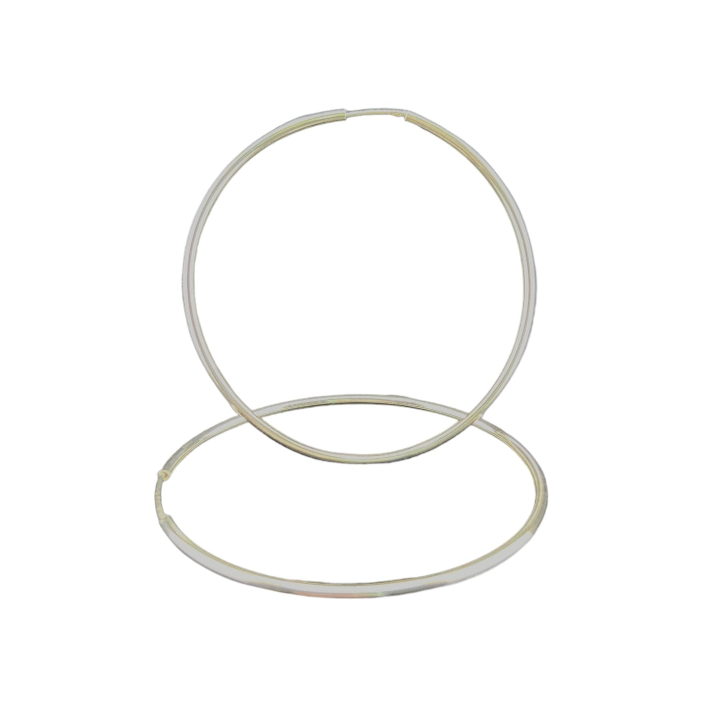 Sterling Silver .925 HOOP Endless Earrings 60mmx1mm Round wire Smooth