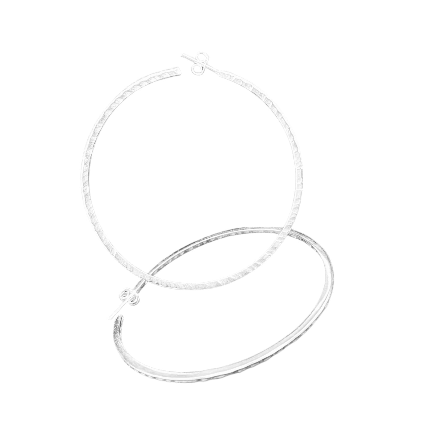 Sterling Silver .925 HOOP POST Earrings 65mm