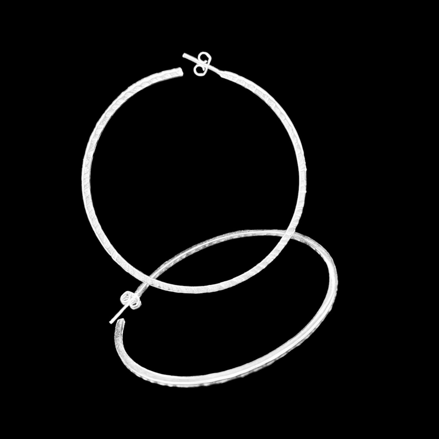 Sterling Silver .925 HOOP POST Earrings 65mm
