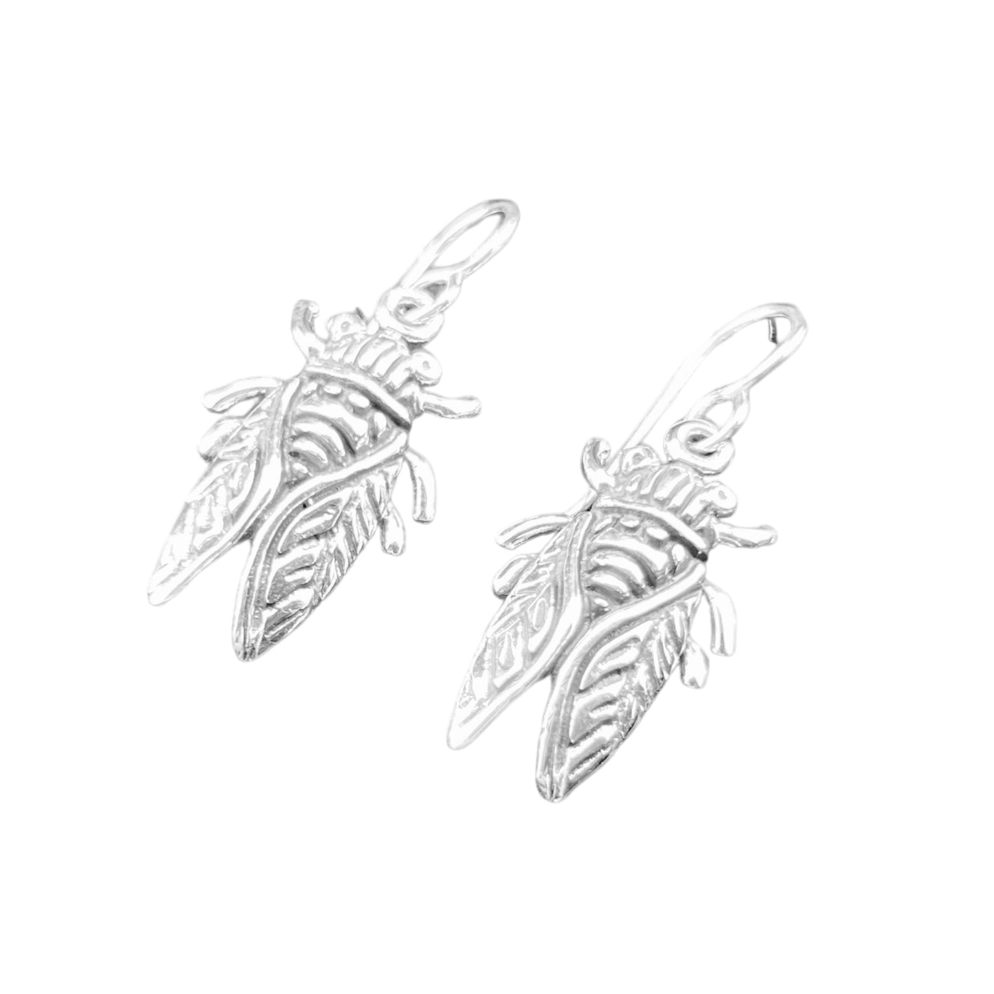 Sterling Silver .925 HOOK Earrings 15mmx27mm Fly Insect