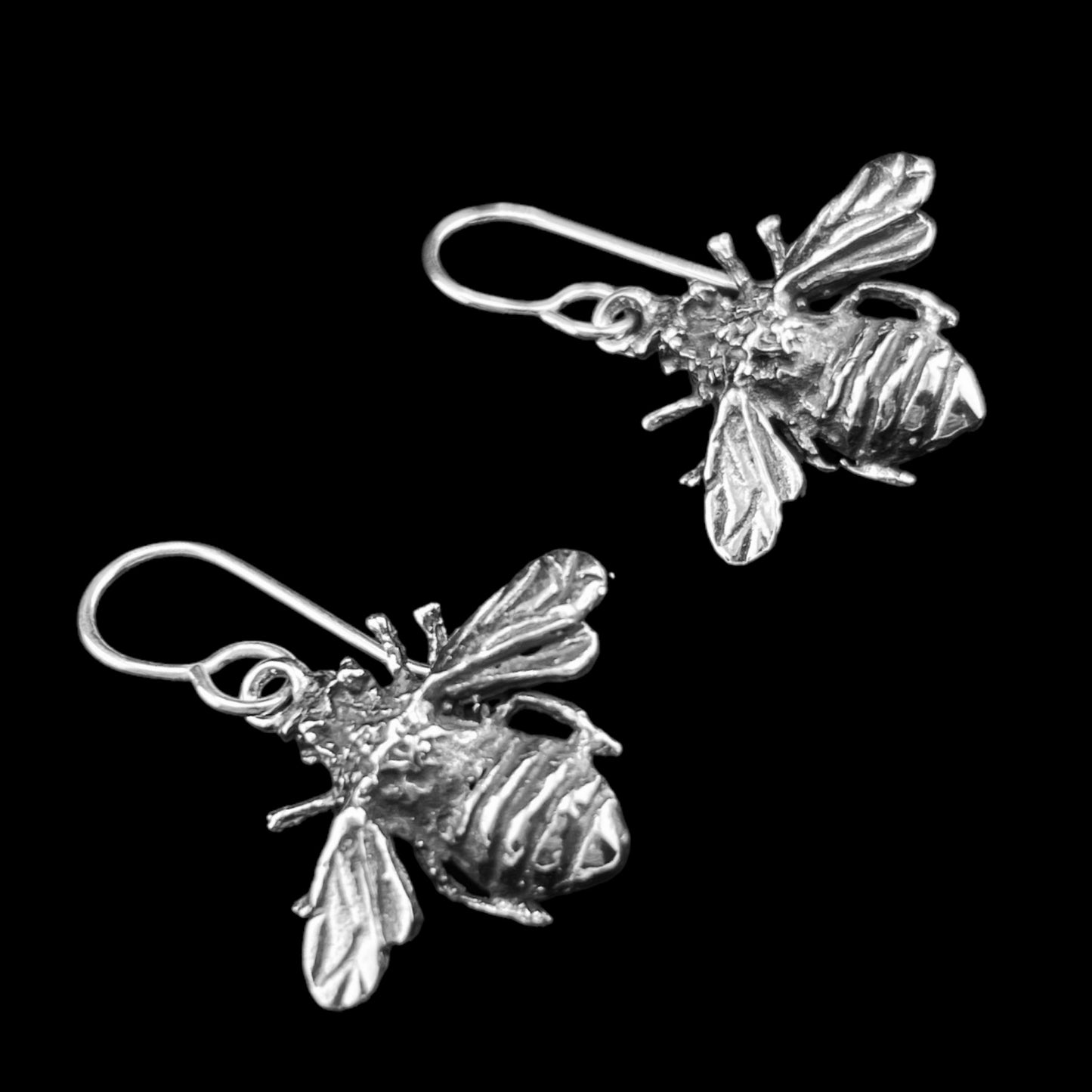 Sterling Silver .925 HOOK Earrings 20mmx20mm Bee Insect