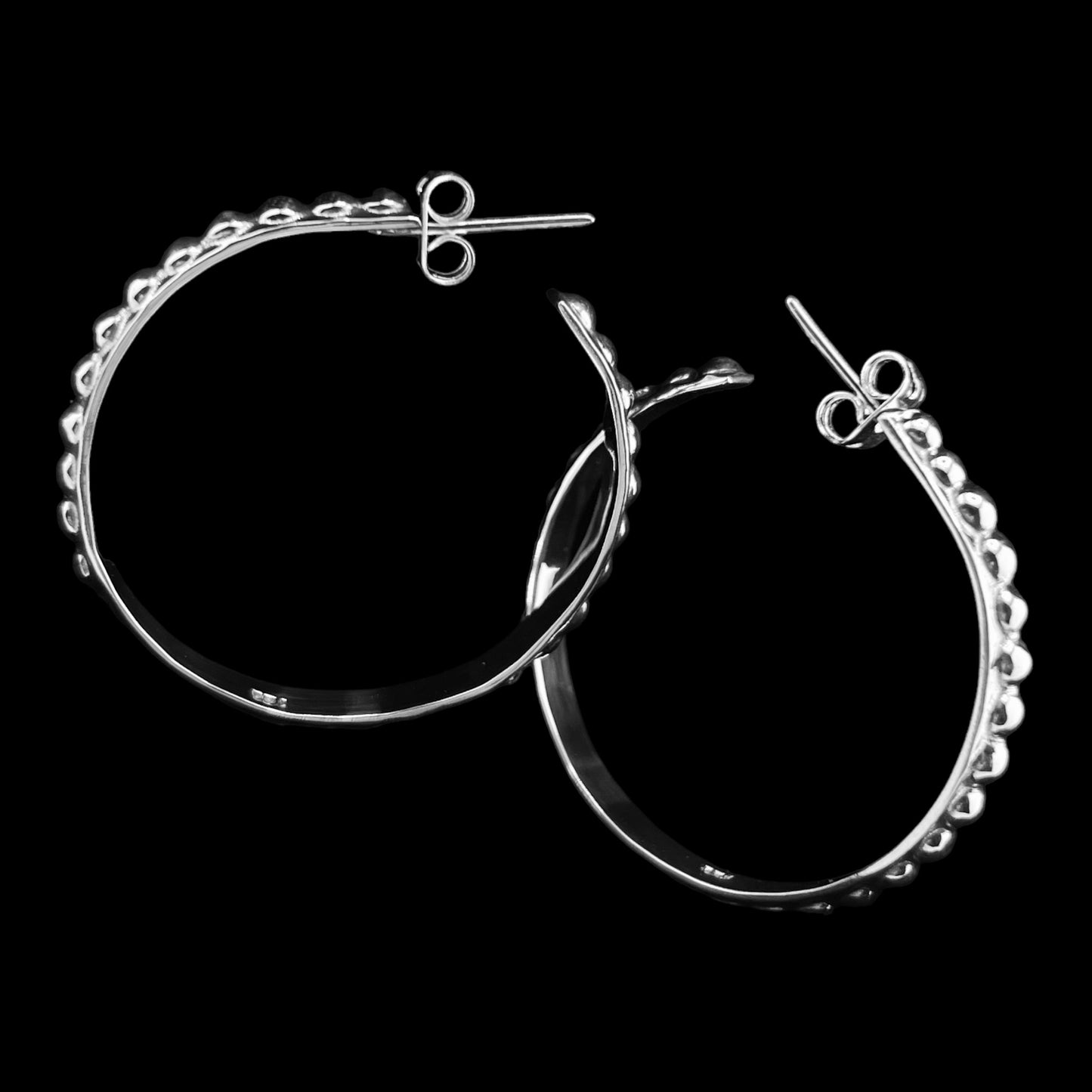 Sterling Silver .925 HOOP POST Earrings 35mmx2mm