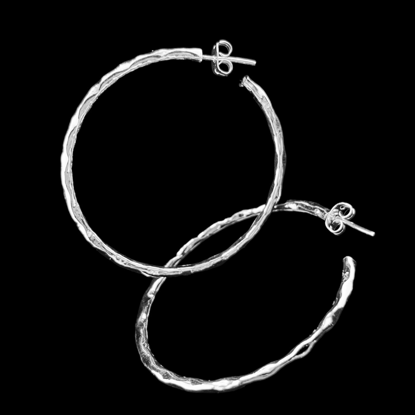Sterling Silver .925 HOOP POST Earrings 45mmx2mm