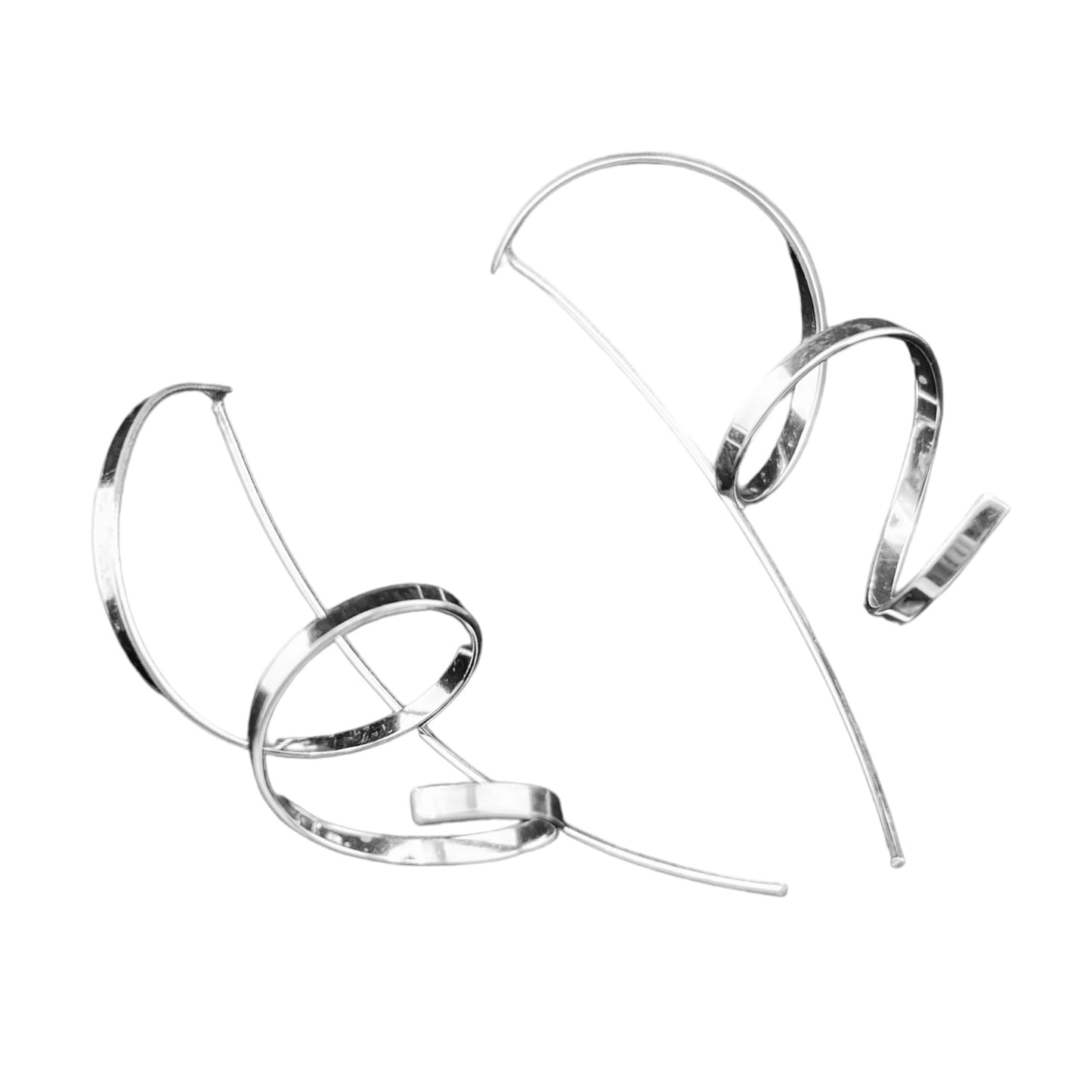 Sterling Silver .925 Chaotic Earrings 20mmx55mm