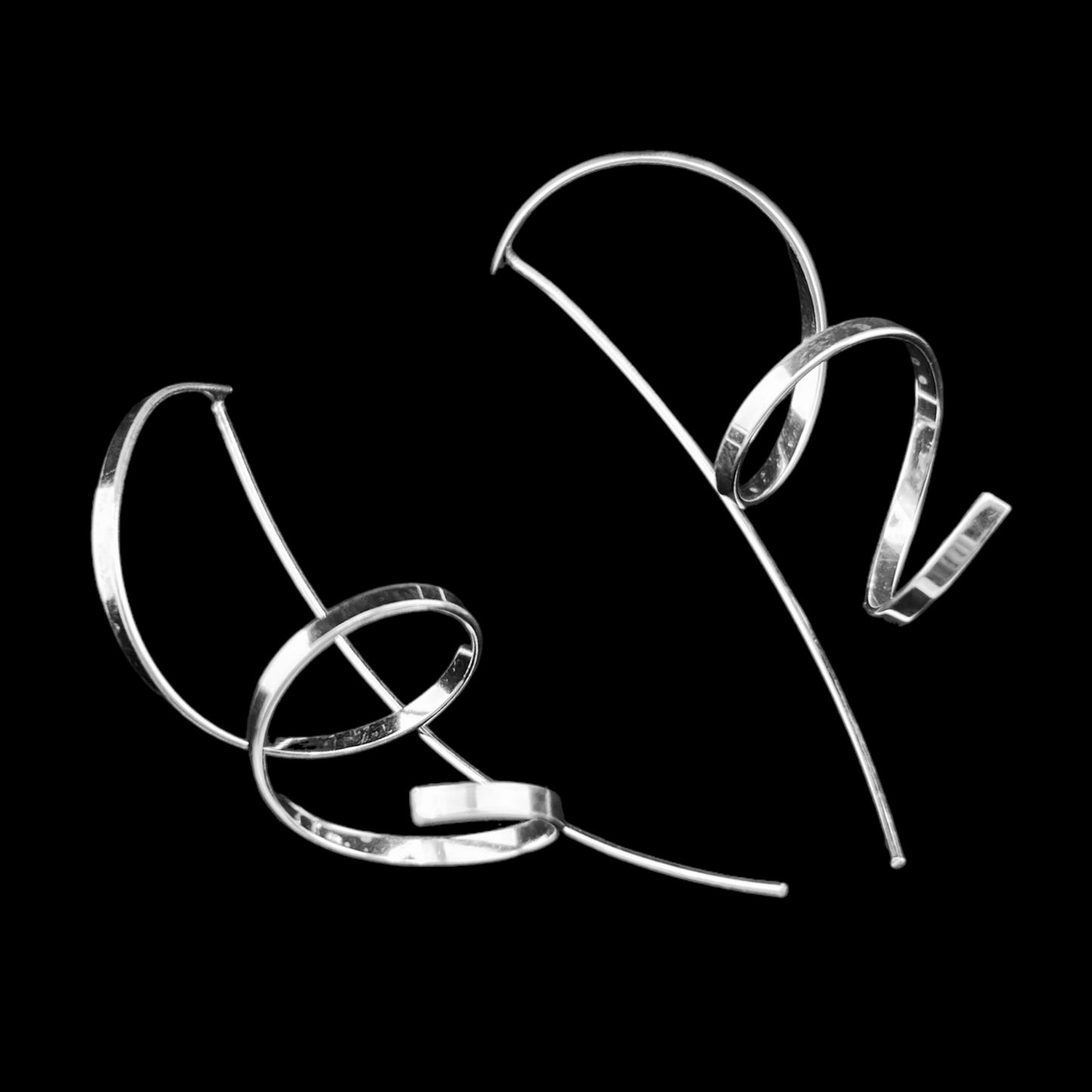 Sterling Silver .925 Chaotic Earrings 20mmx55mm