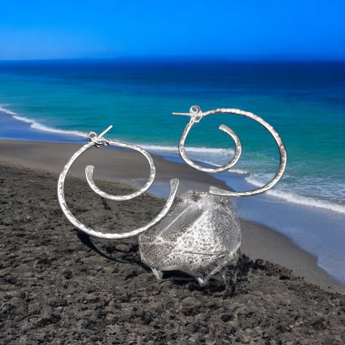 Sterling Silver .925 POST Earrings Hammered