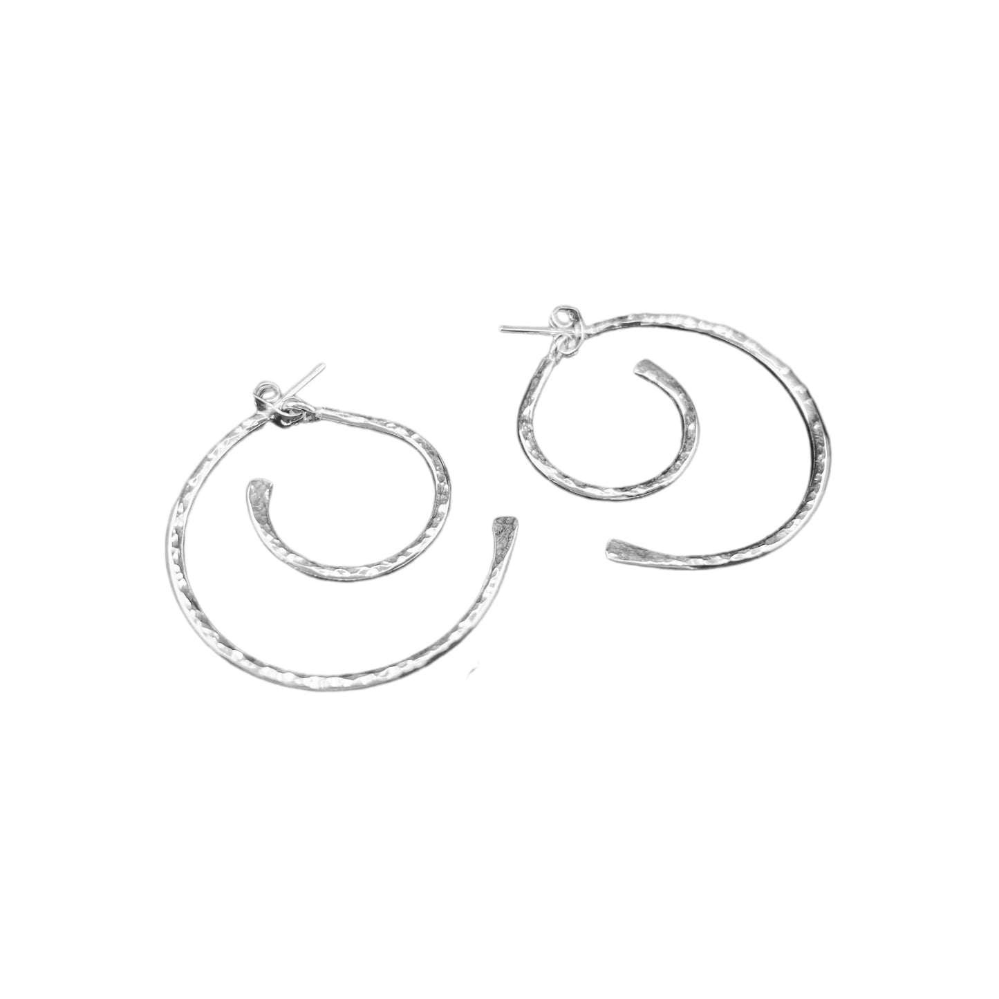 Sterling Silver .925 POST Earrings Hammered