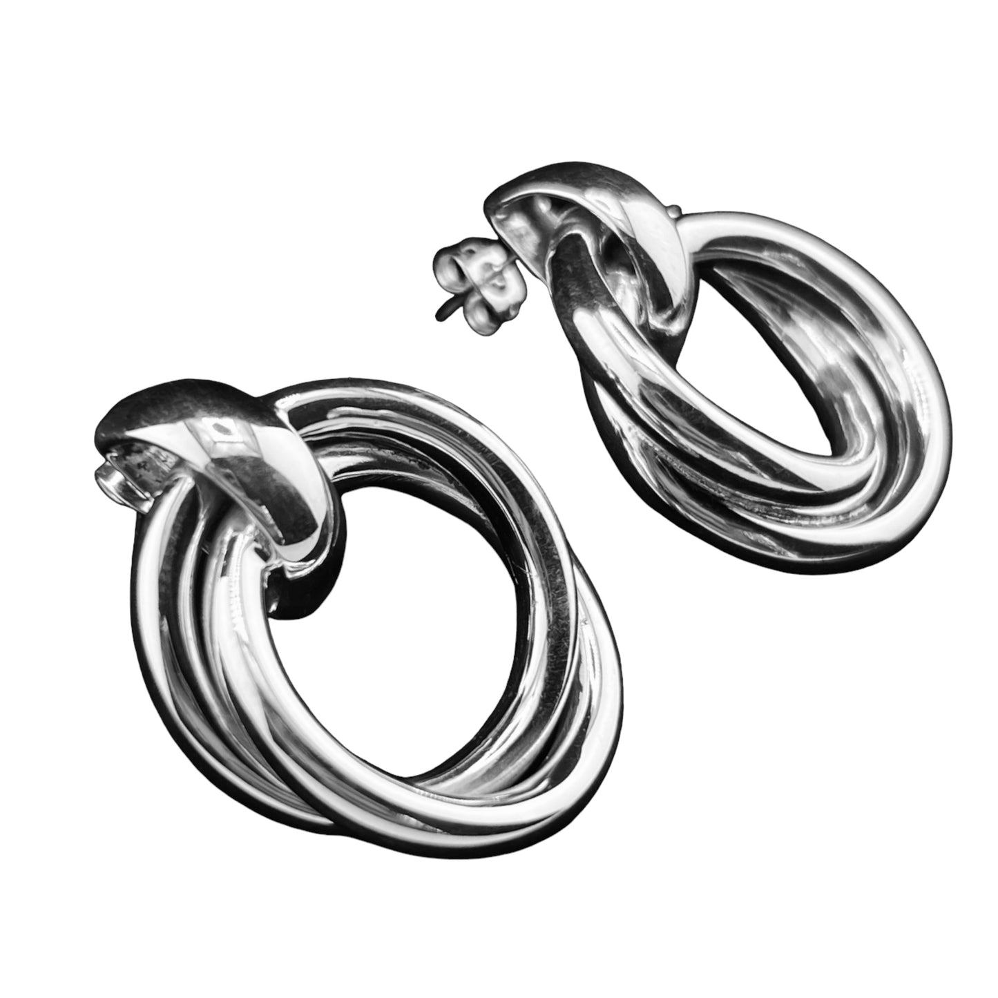 Sterling Silver .925 POST Earrings 27mmx33mm