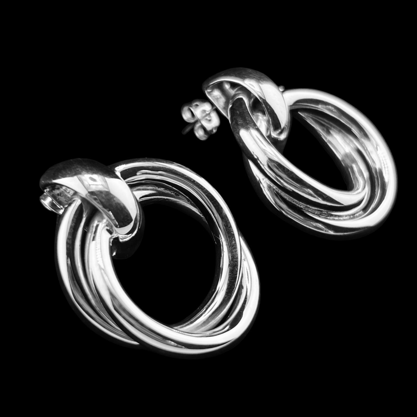 Sterling Silver .925 POST Earrings 27mmx33mm