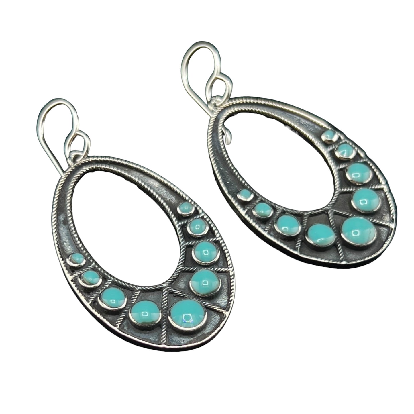 Sterling Silver .925 HOOK Earrings 26mmx40mm