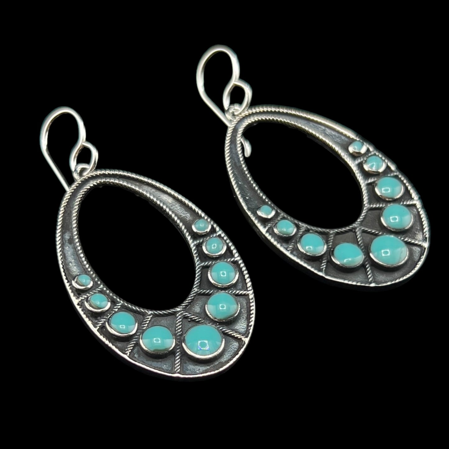 Sterling Silver .925 HOOK Earrings 26mmx40mm