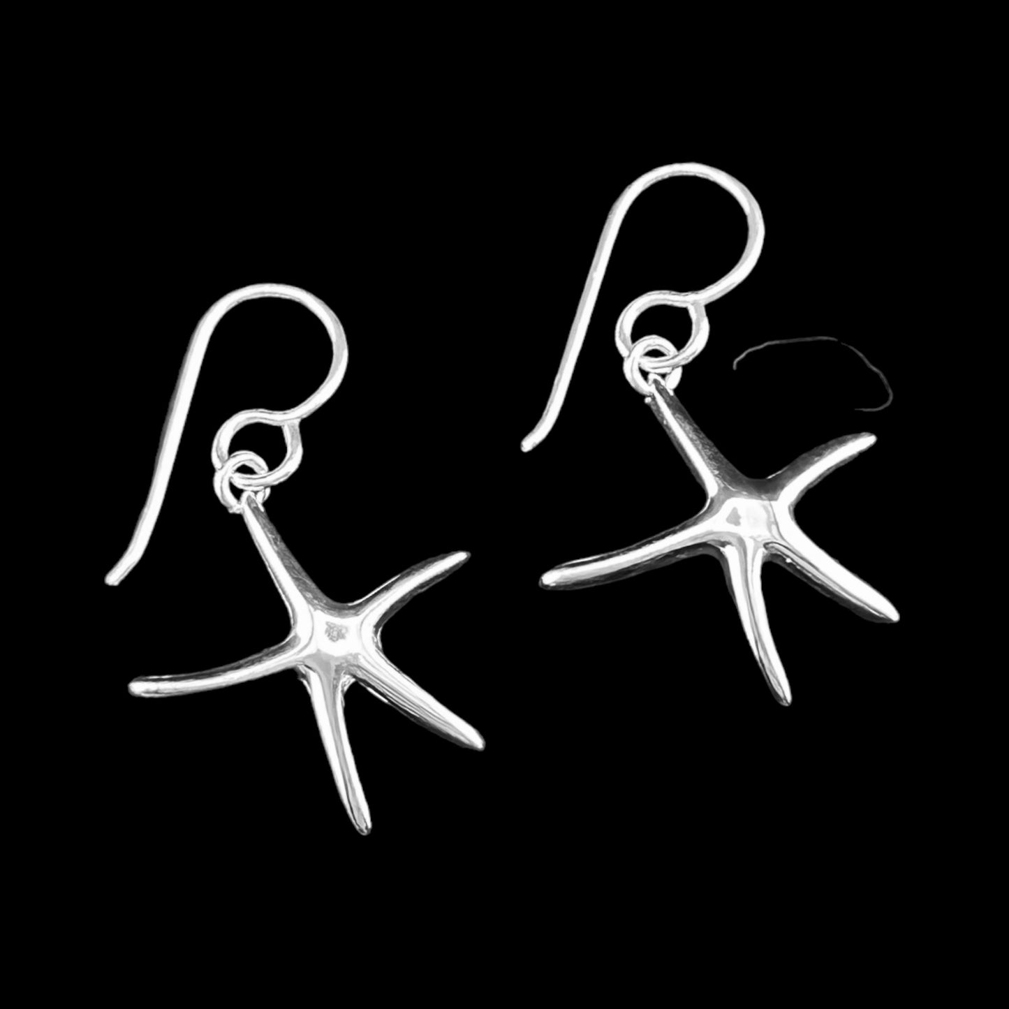 Sterling Silver .925 HOOK Earrings 20mmx20mm Starfish