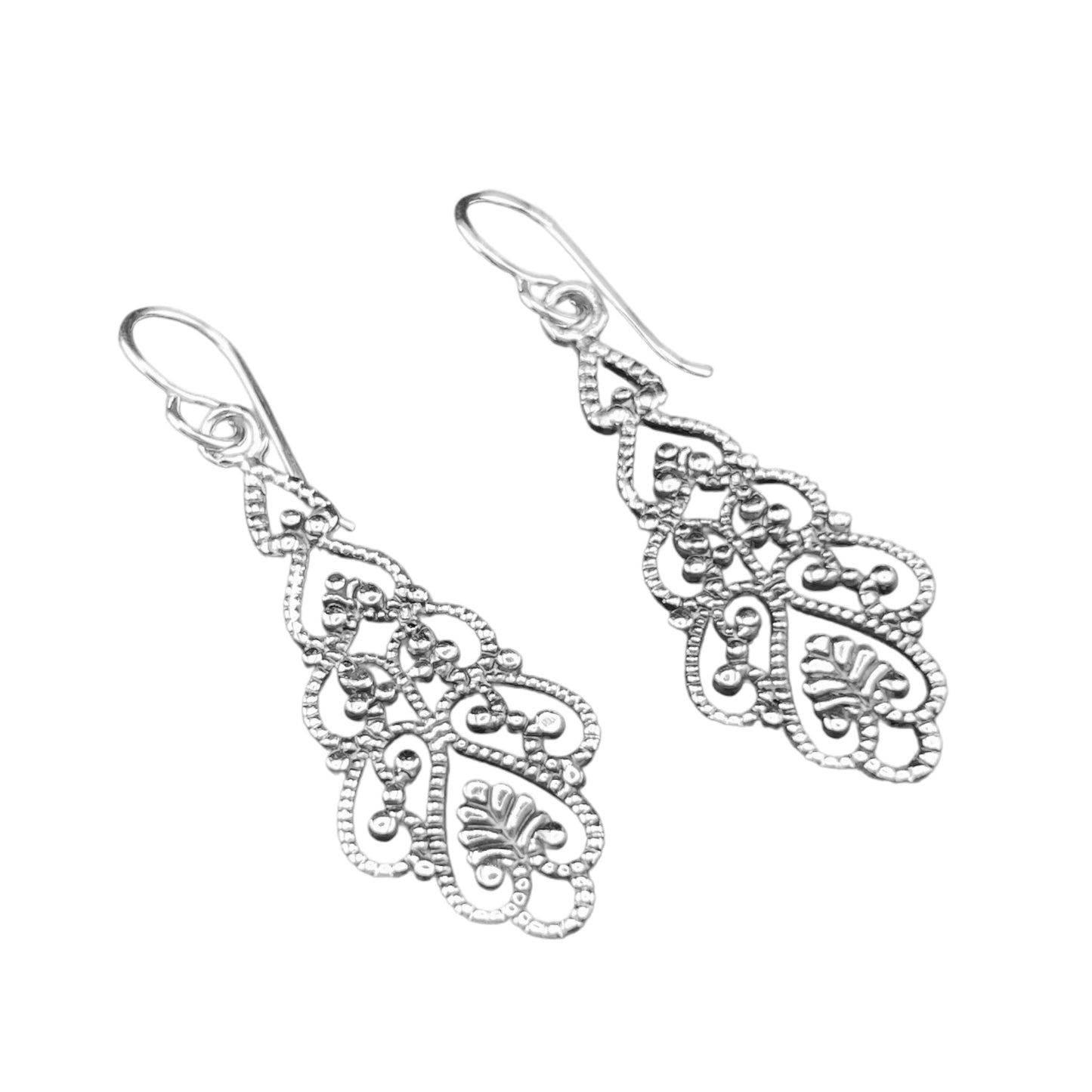 Sterling Silver .925 HOOK Earrings 16mmx35mm Tree