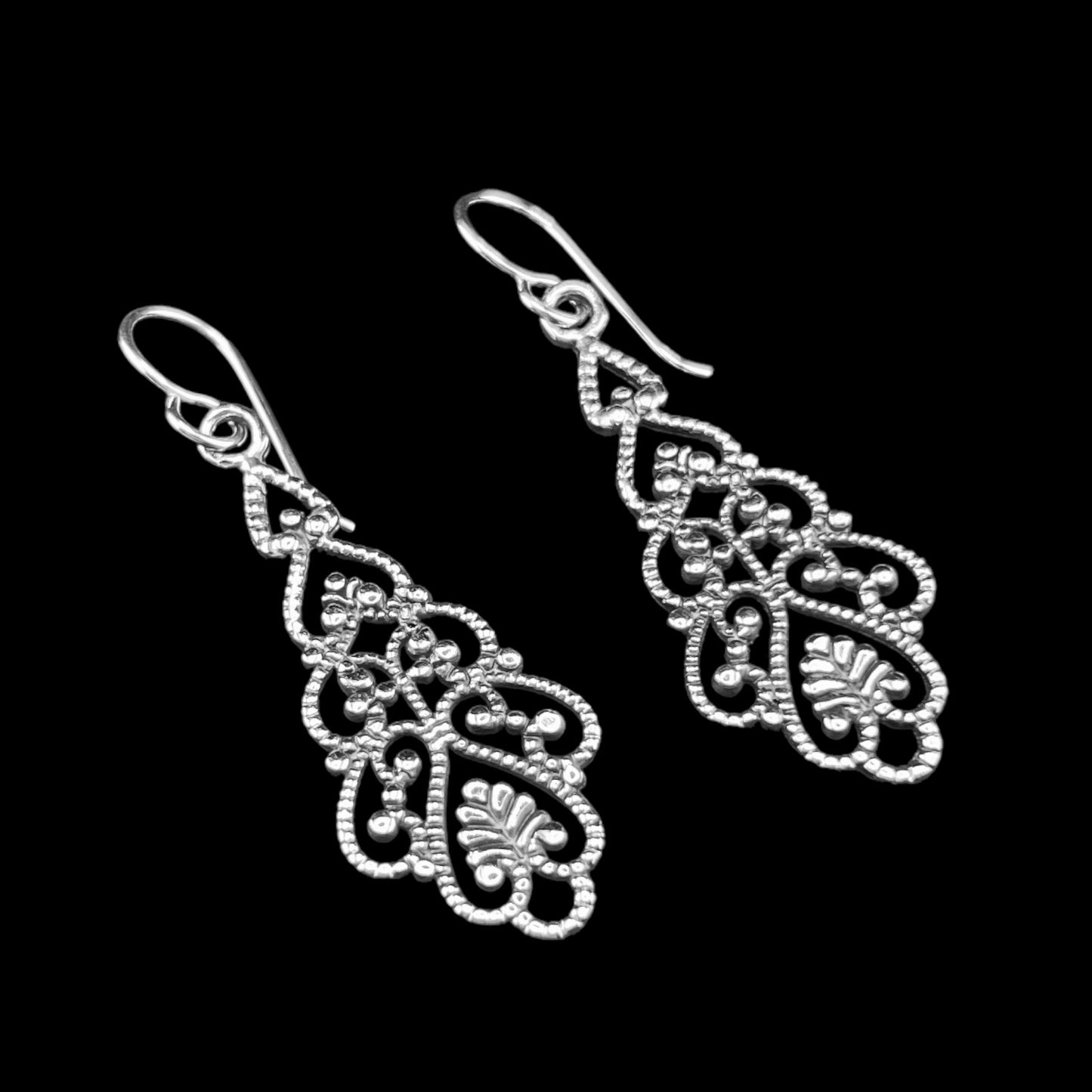 Sterling Silver .925 HOOK Earrings 16mmx35mm Tree