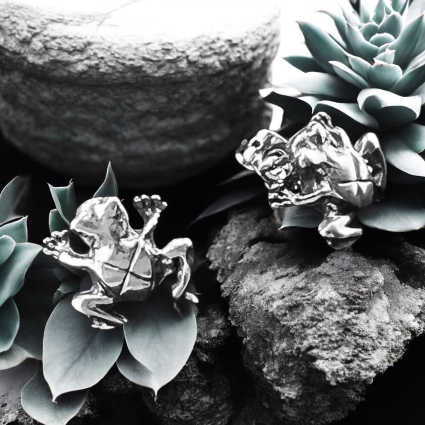 Sterling Silver .925 HOOK Earrings 10mmx10mm Frog