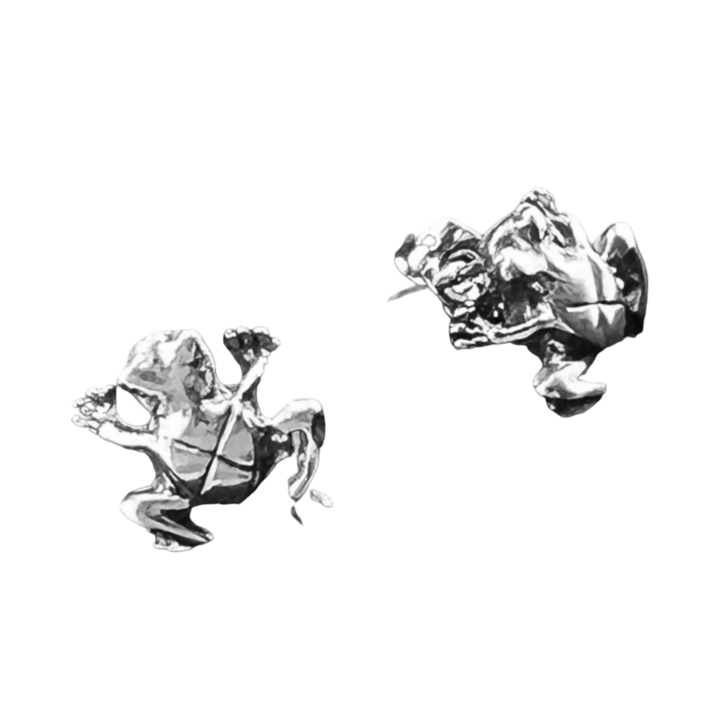 Sterling Silver .925 HOOK Earrings 10mmx10mm Frog