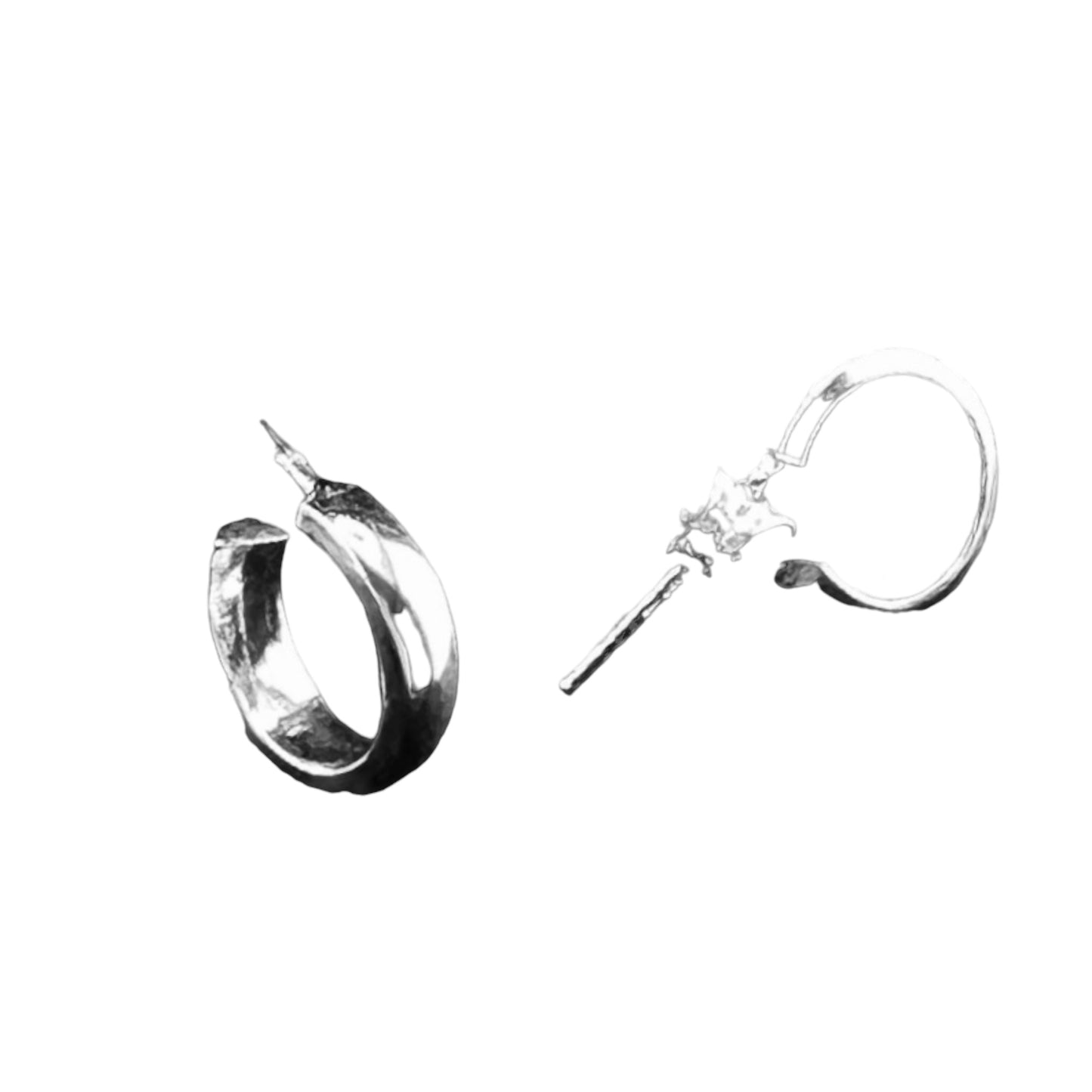 Sterling Silver .925 HOOP POST Earrings 10mm