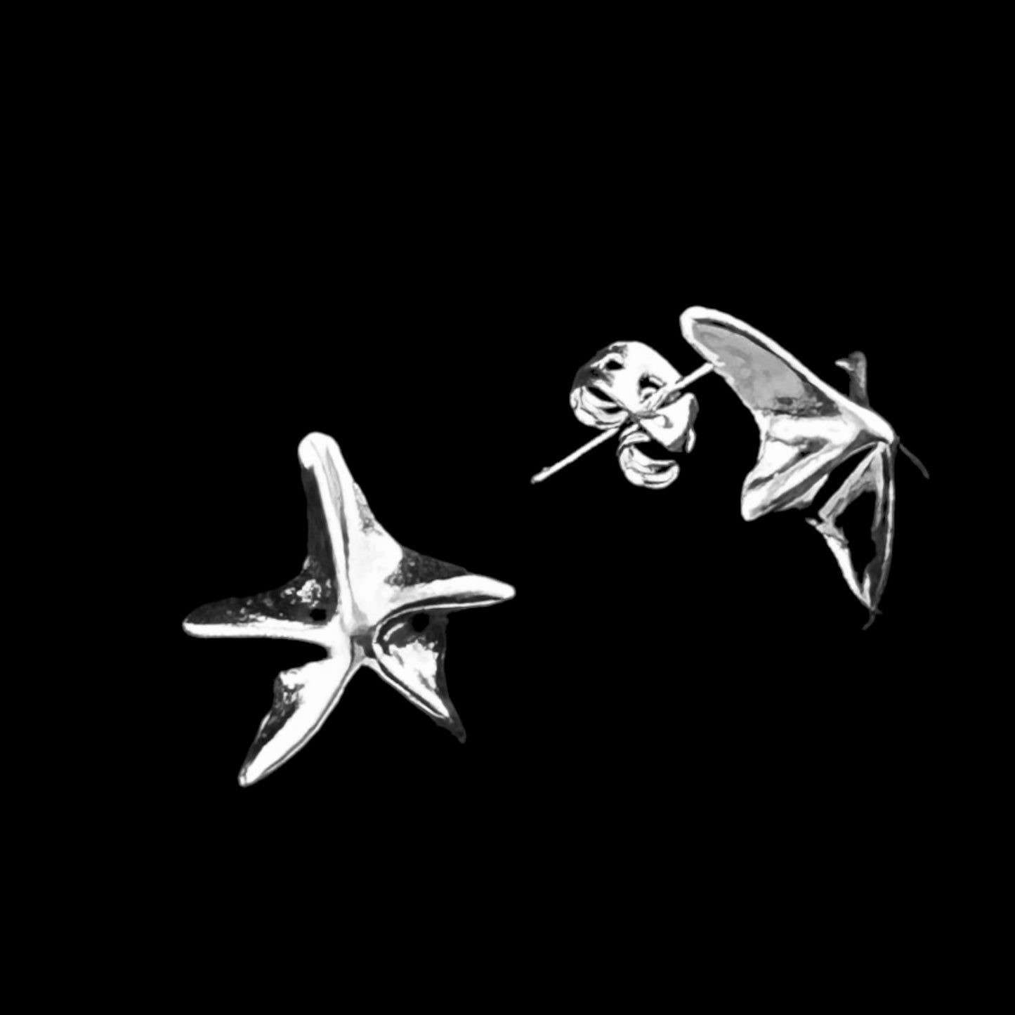Sterling Silver .925 POST Earrings 15mm Starfish