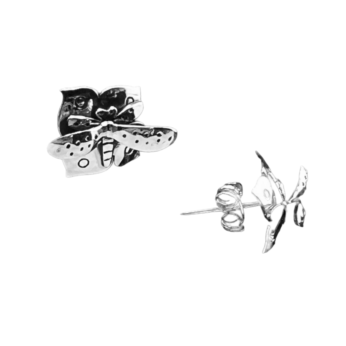 Sterling Silver .925 POST Earrings 14mmx6mm Dragonfly Insect