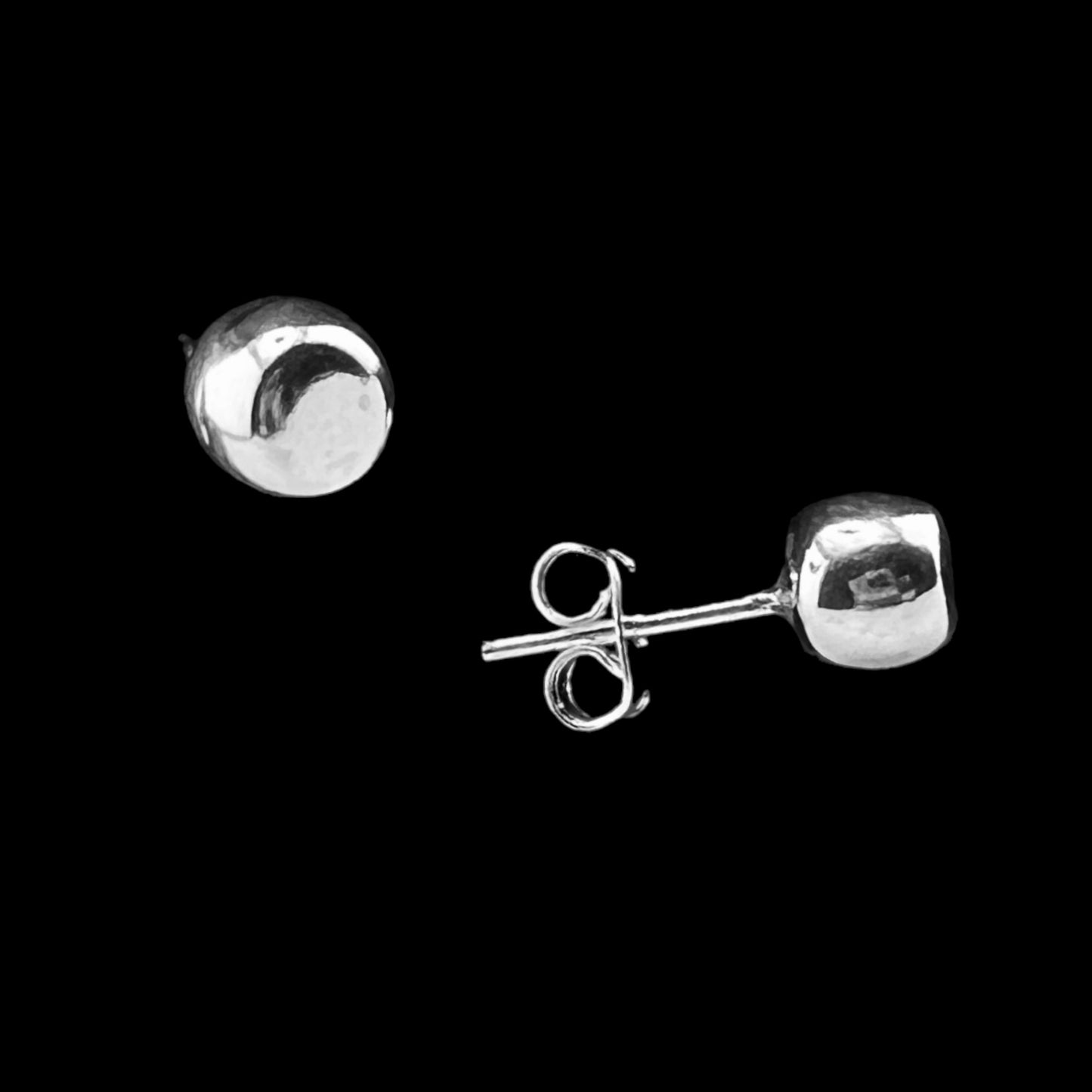 Sterling Silver .925 POST Earrings 5mm Sphere Ball