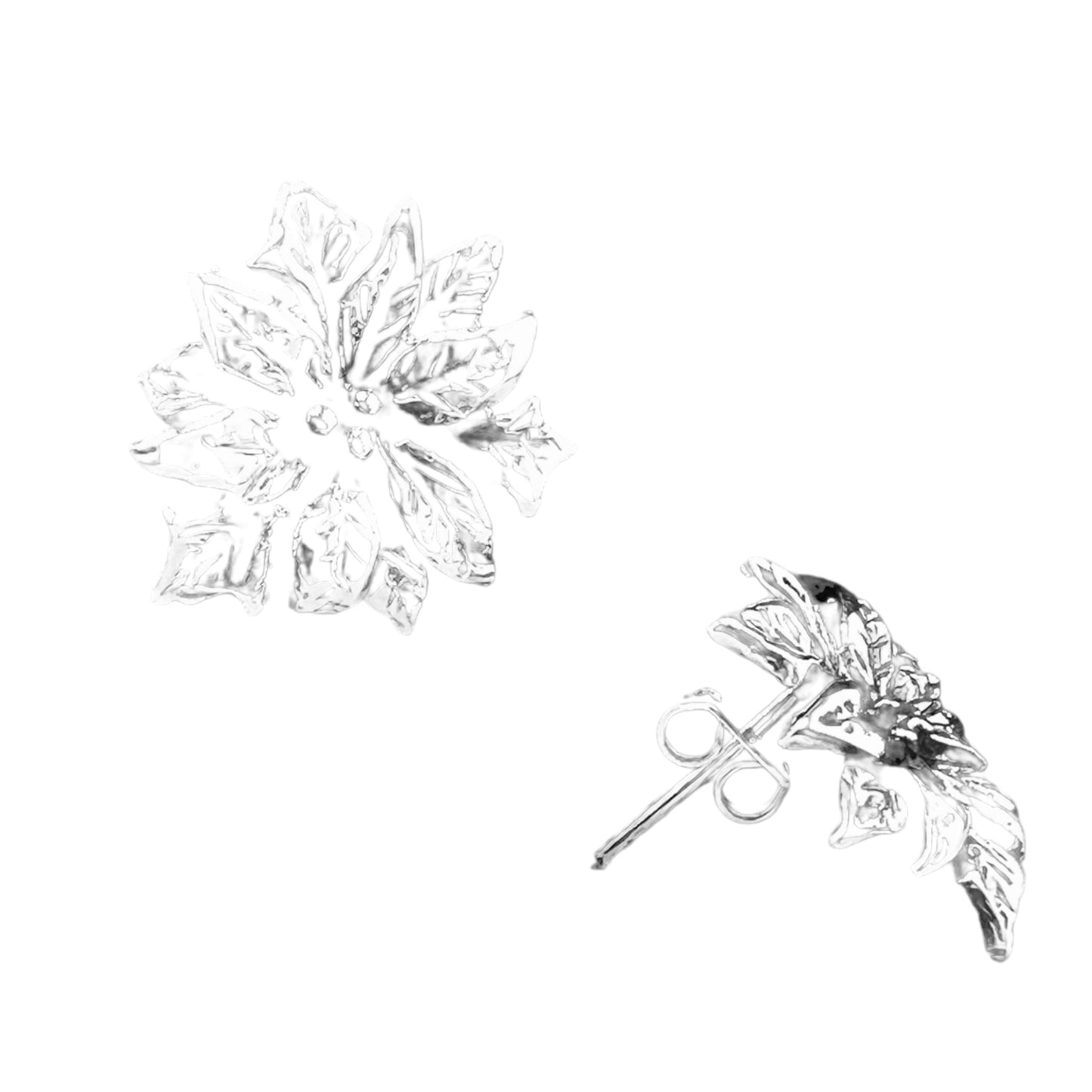 Sterling Silver .925 POST Earrings 17mmx21mm Noche Buena