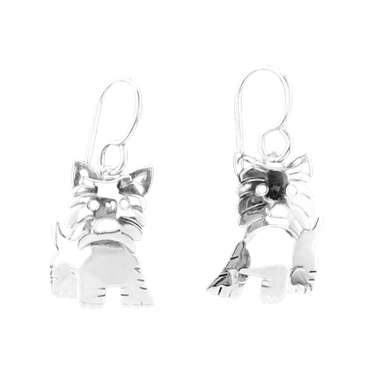 Sterling Silver .925 HOOK Earrings 15mmx21mm Scotty Dog