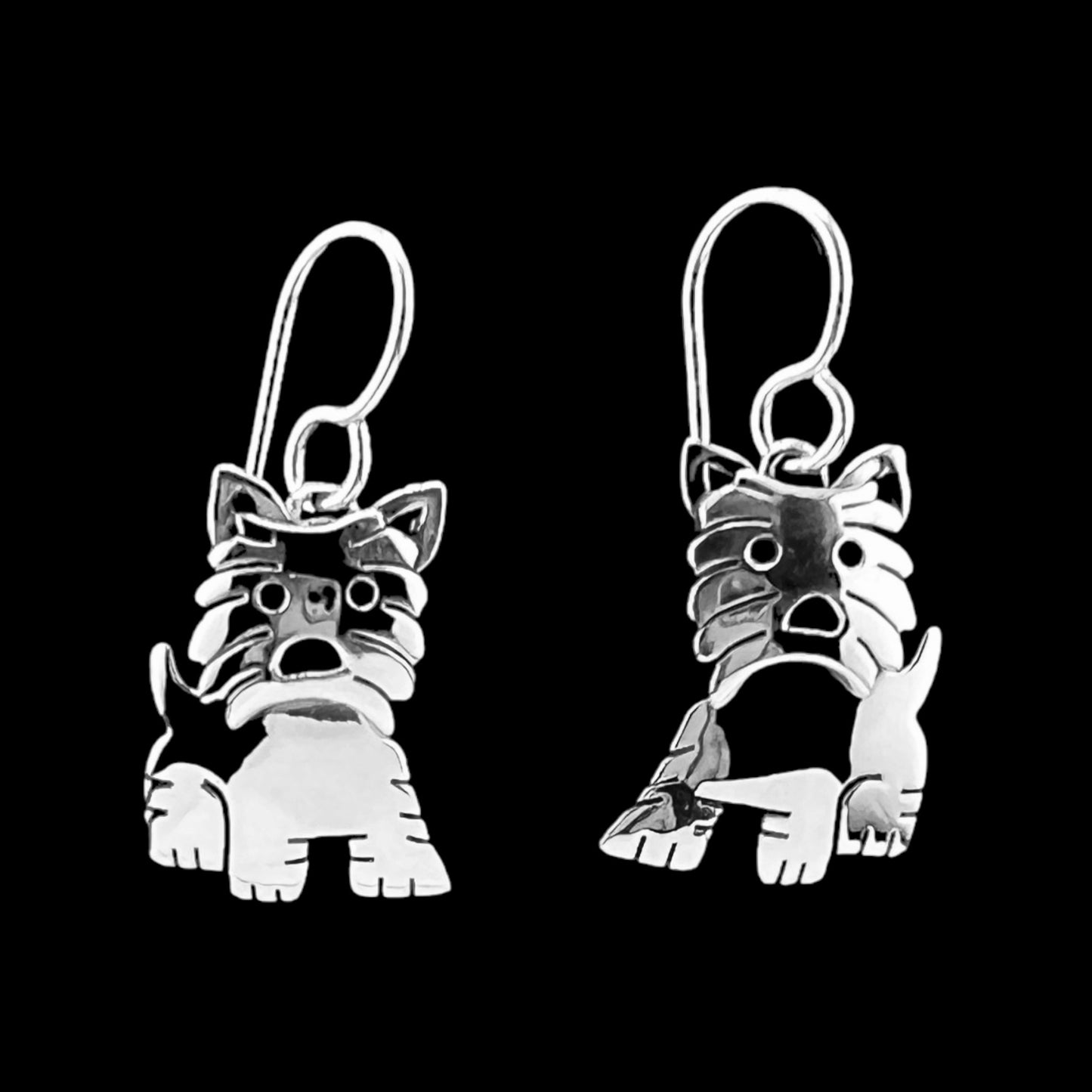 Sterling Silver .925 HOOK Earrings 15mmx21mm Scotty Dog