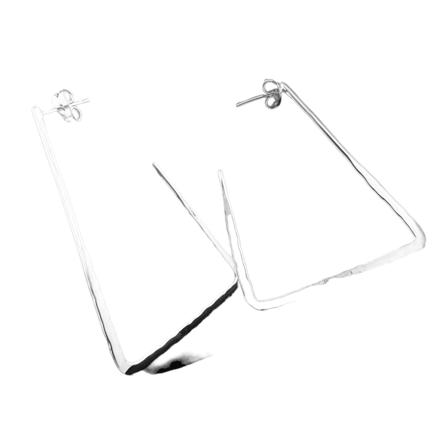 Sterling Silver .925 POST Earrings Dinner Bell Cinched Finish