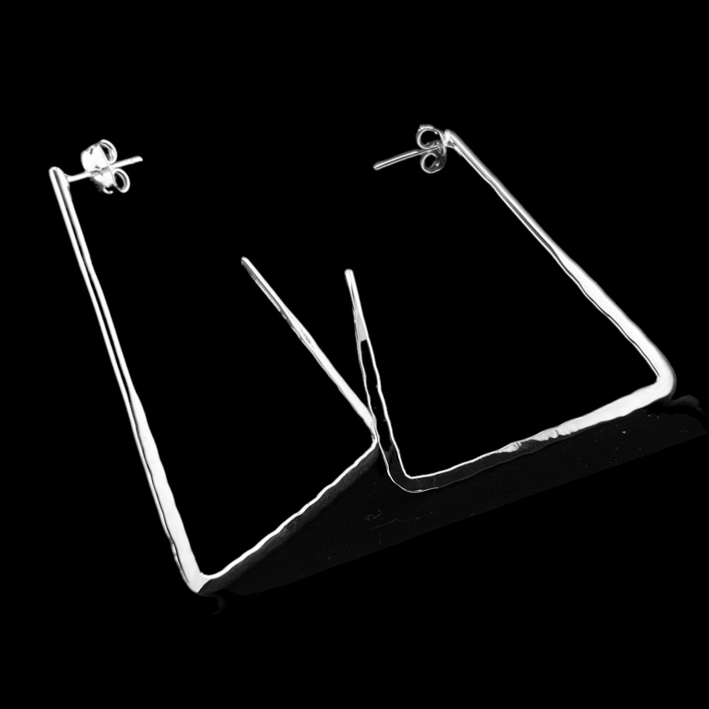 Sterling Silver .925 POST Earrings Dinner Bell Cinched Finish