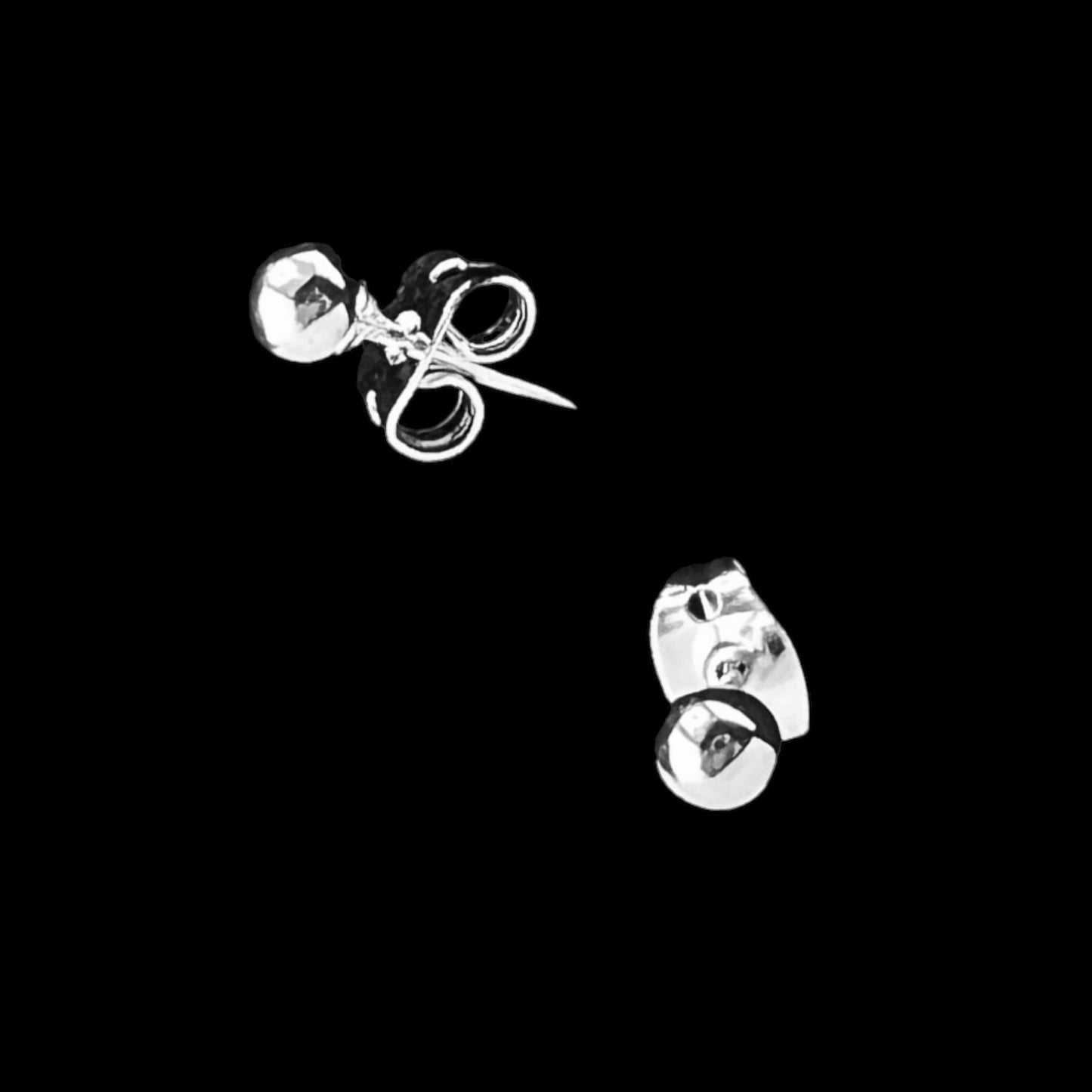 Sterling Silver .925 POST Earrings 3mm Silver Ball